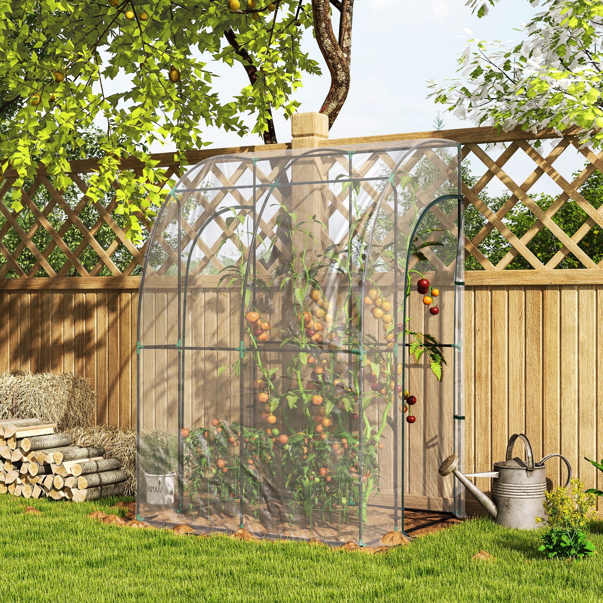 Outsunny 143cm x 118cm Walk-In Lean To Greenhouse, with Accessories - North Peak Garden Furniture