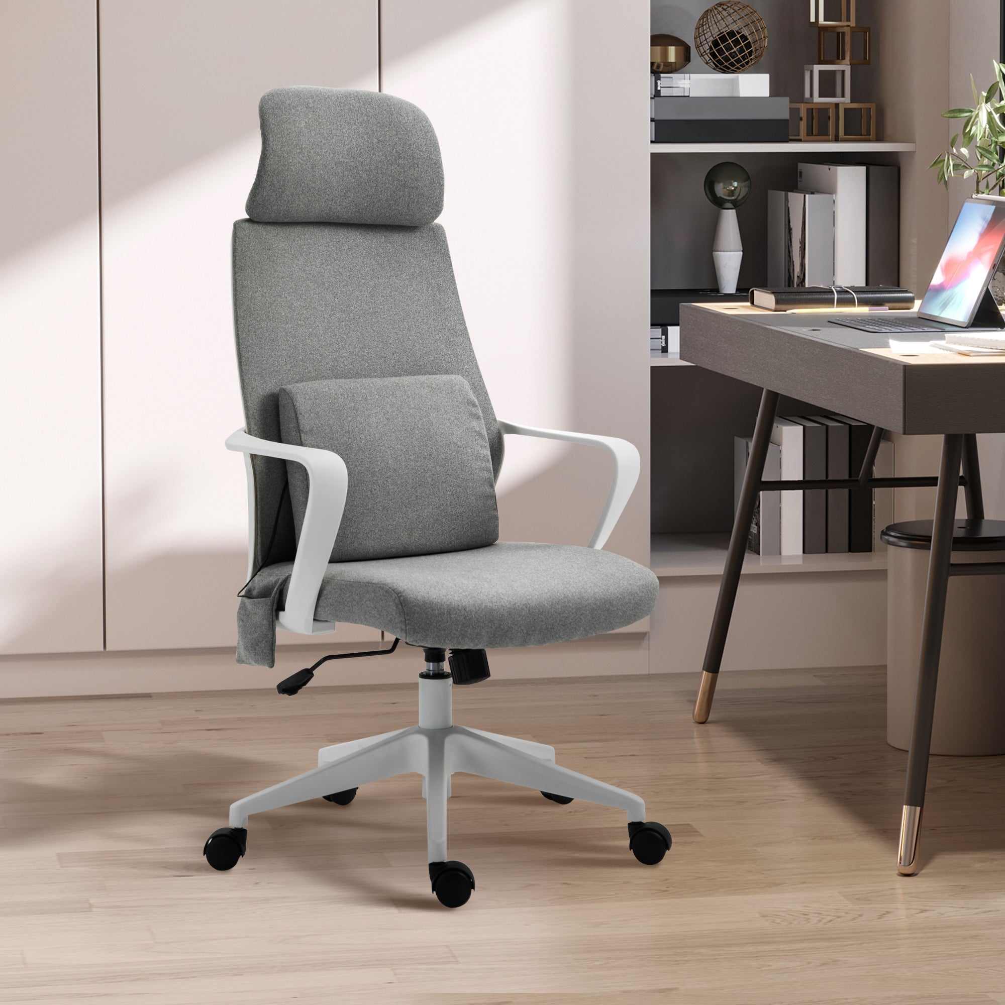 Vinsetto Massage Pillow Office Chair - Grey