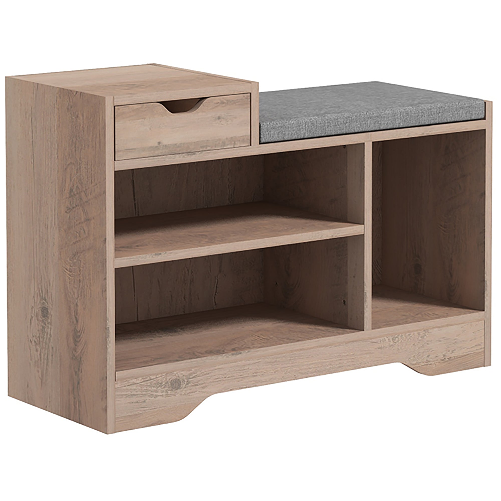 HOMCOM Multi-Compartment Shoe Bench, with Seat - Grey - North Peak Garden Furniture