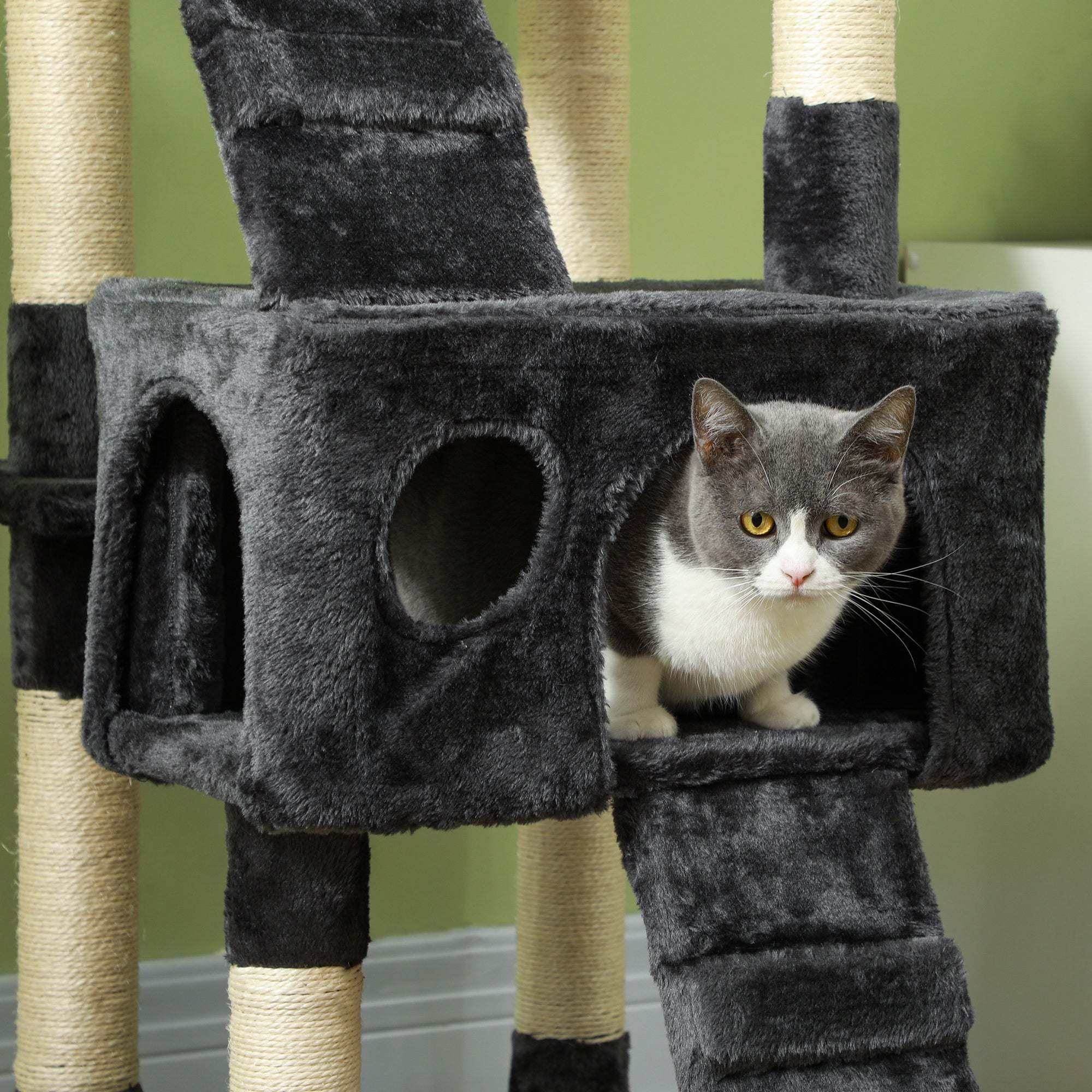 PawHut Cat Tree Scratching House, Activity Play Centre - North Peak Garden Furniture