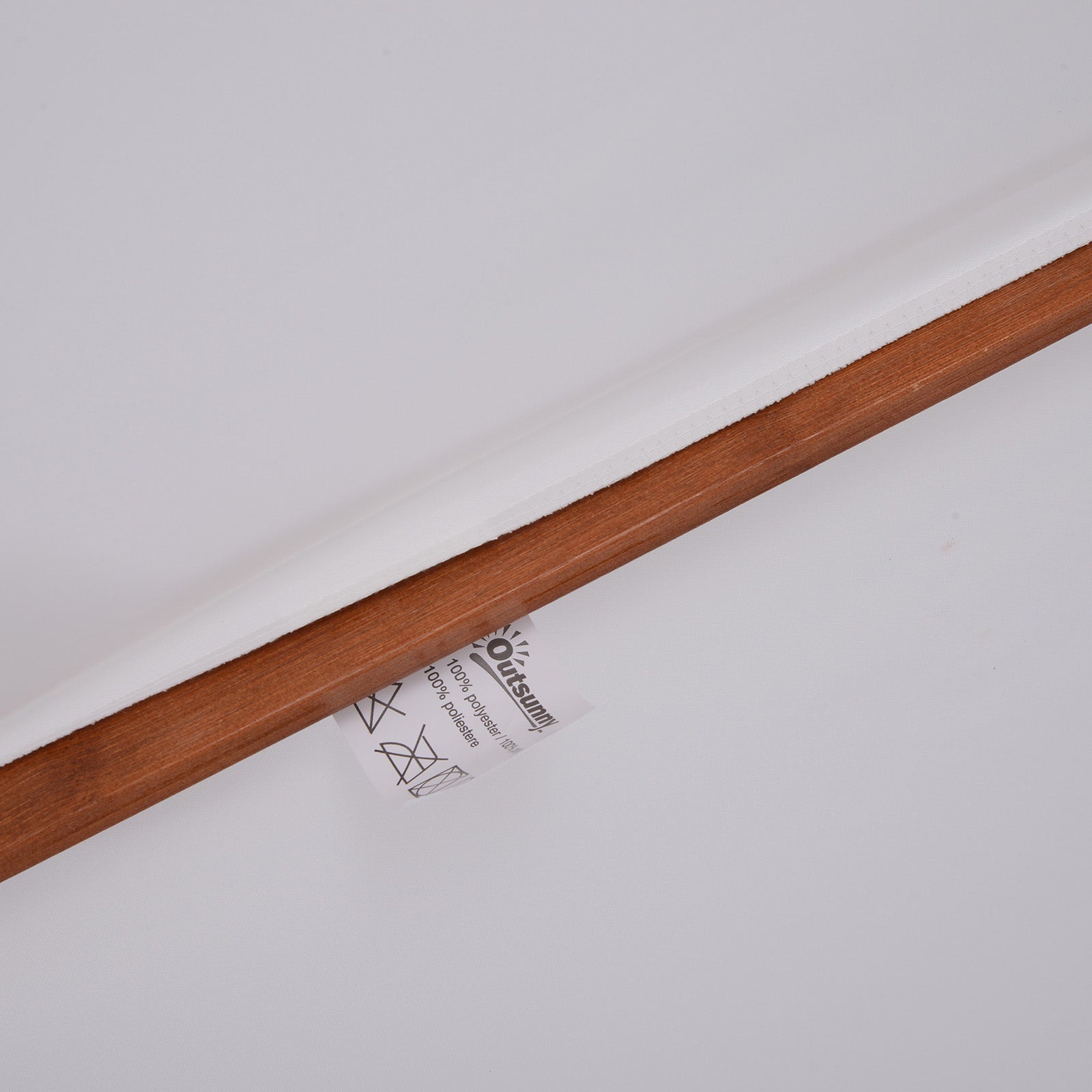 Outsunny 2.7m Elegant Wooden Frame Parasol Umbrella - Cream White - North Peak Garden Furniture