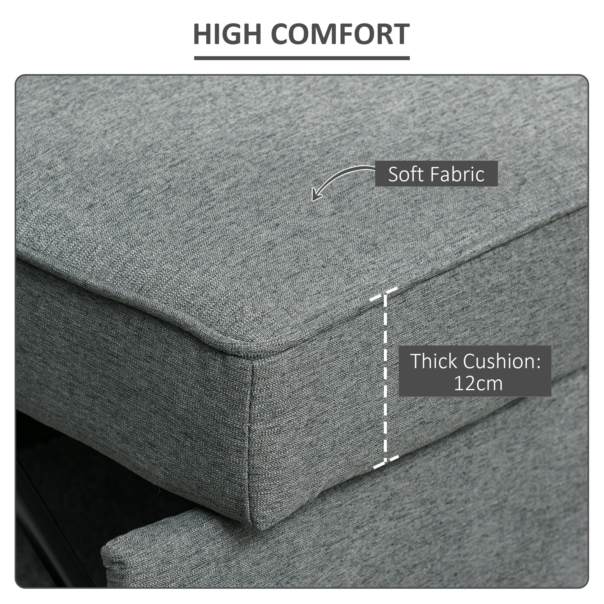HOMCOM Double Sofa Bed Click Clack Sofa Bed Pull Out Bed with Adjustable Backrest for Living Room and Bedroom Grey - North Peak Garden Furniture