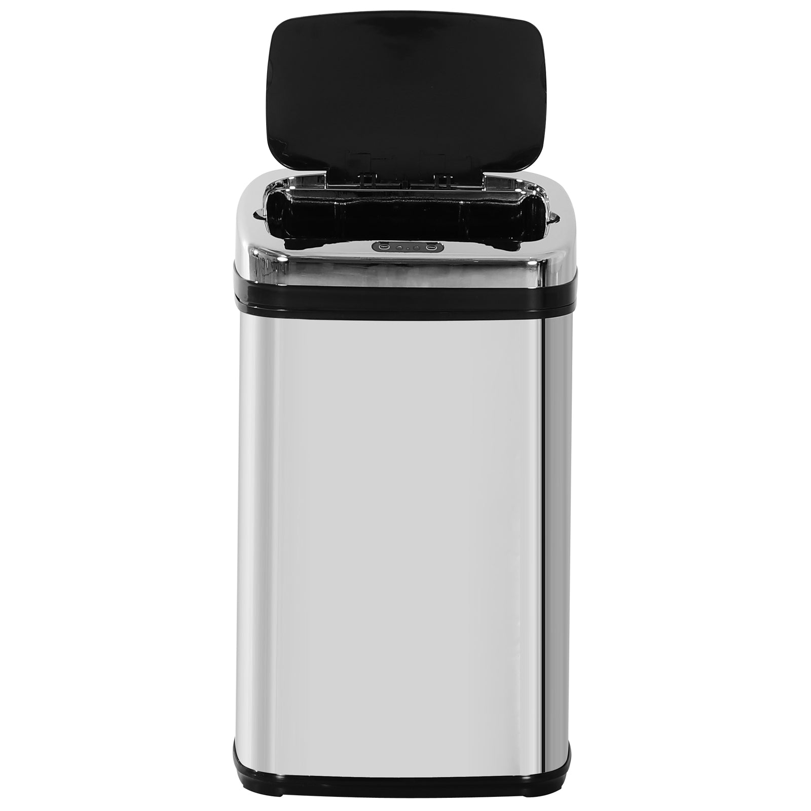 HOMCOM 30L Stainless Steel Motion Sensor Lid Bin - Silver Tone - North Peak Garden Furniture