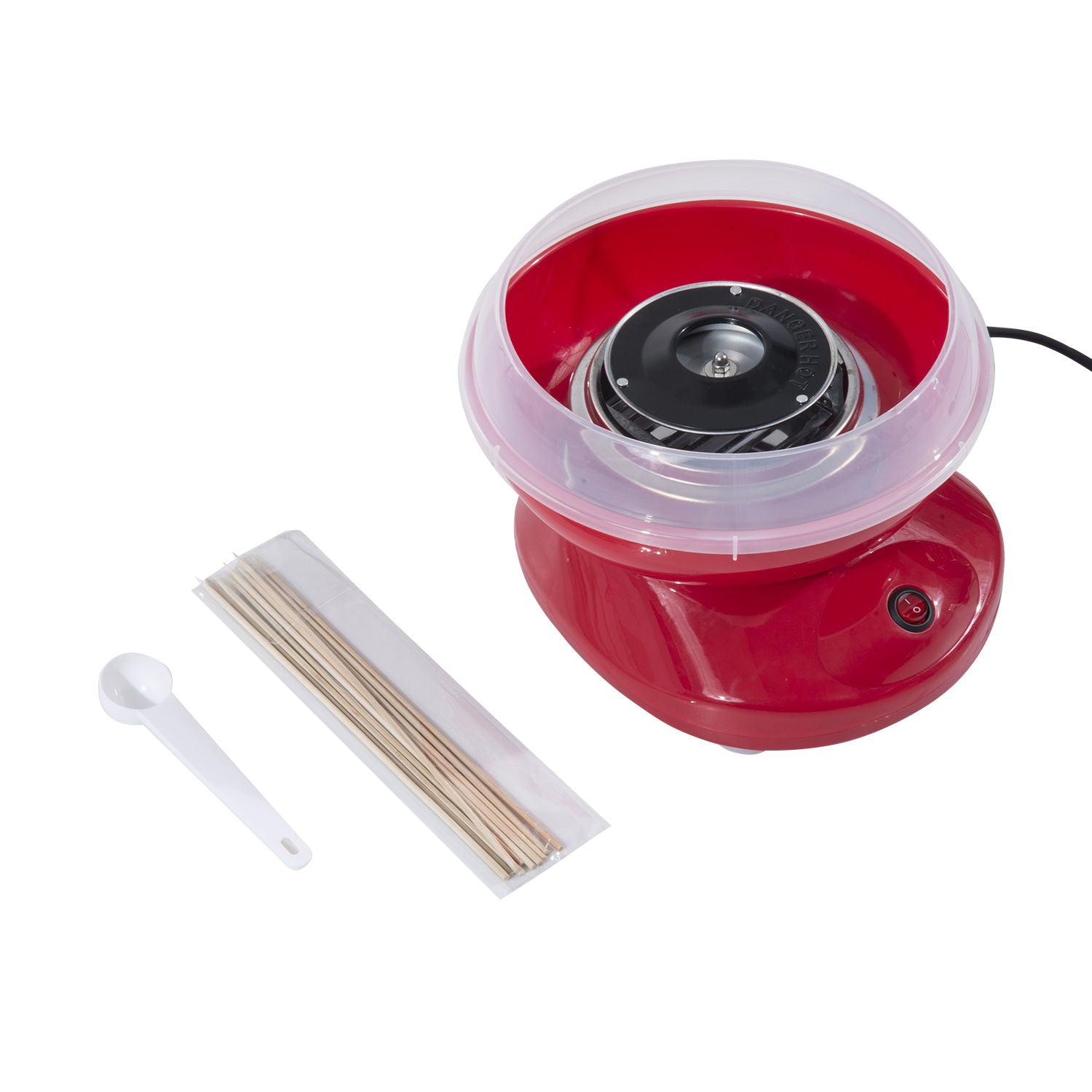 HOMCOM Candy Floss Machine Electric Cotton Candy Maker Gadgetry 450W (Red) - North Peak Garden Furniture