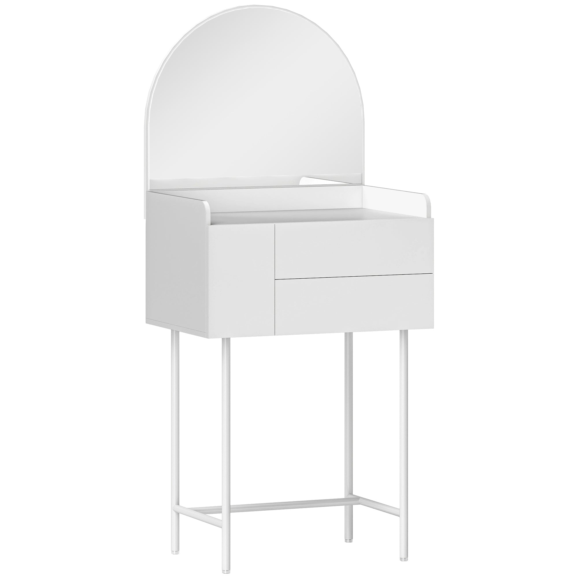 HOMCOM Three Drawer Compact Dressing Table - White - North Peak Garden Furniture
