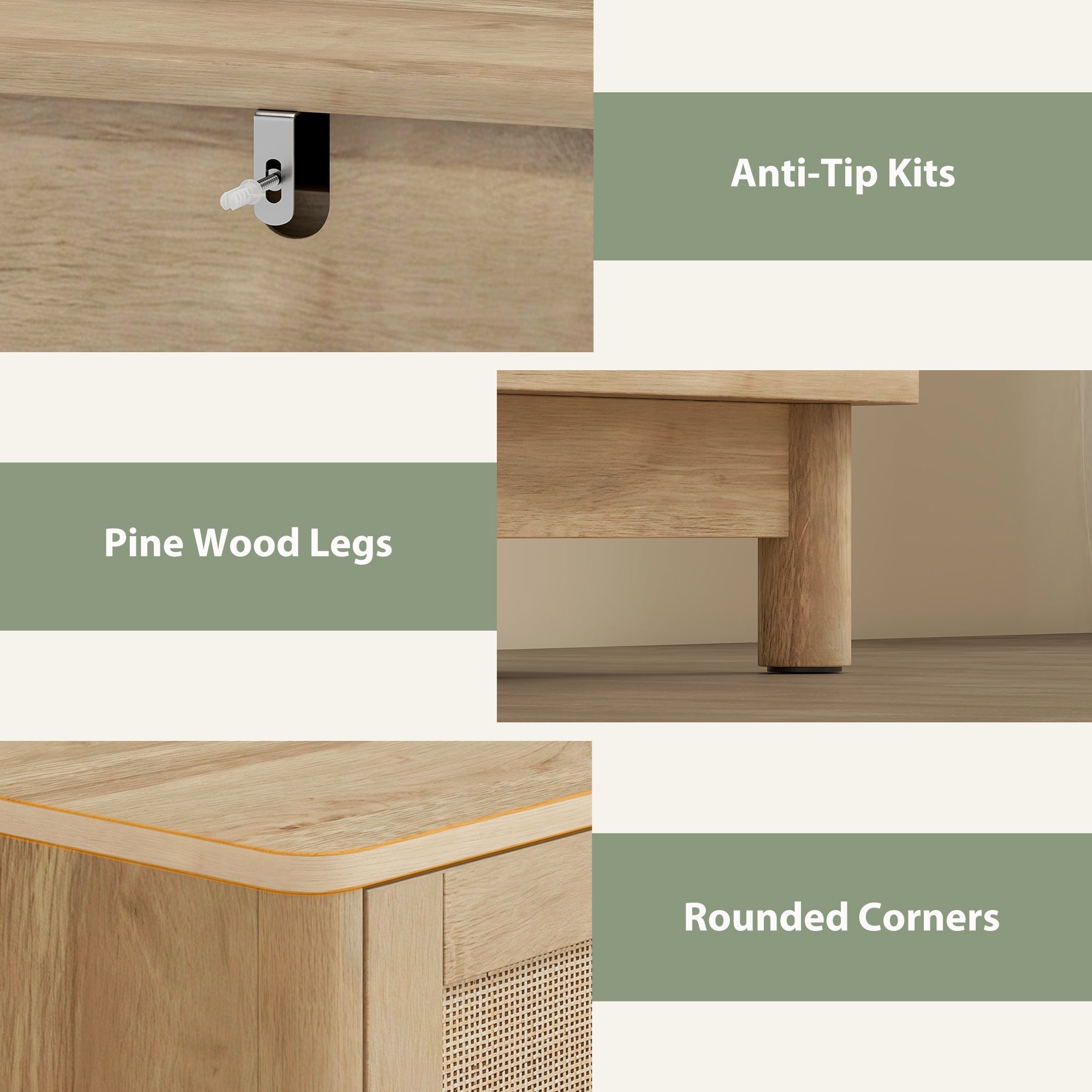 HOMCOM 76 cm Wide Drawer Chest of Drawers with 3 Drawer - Oak