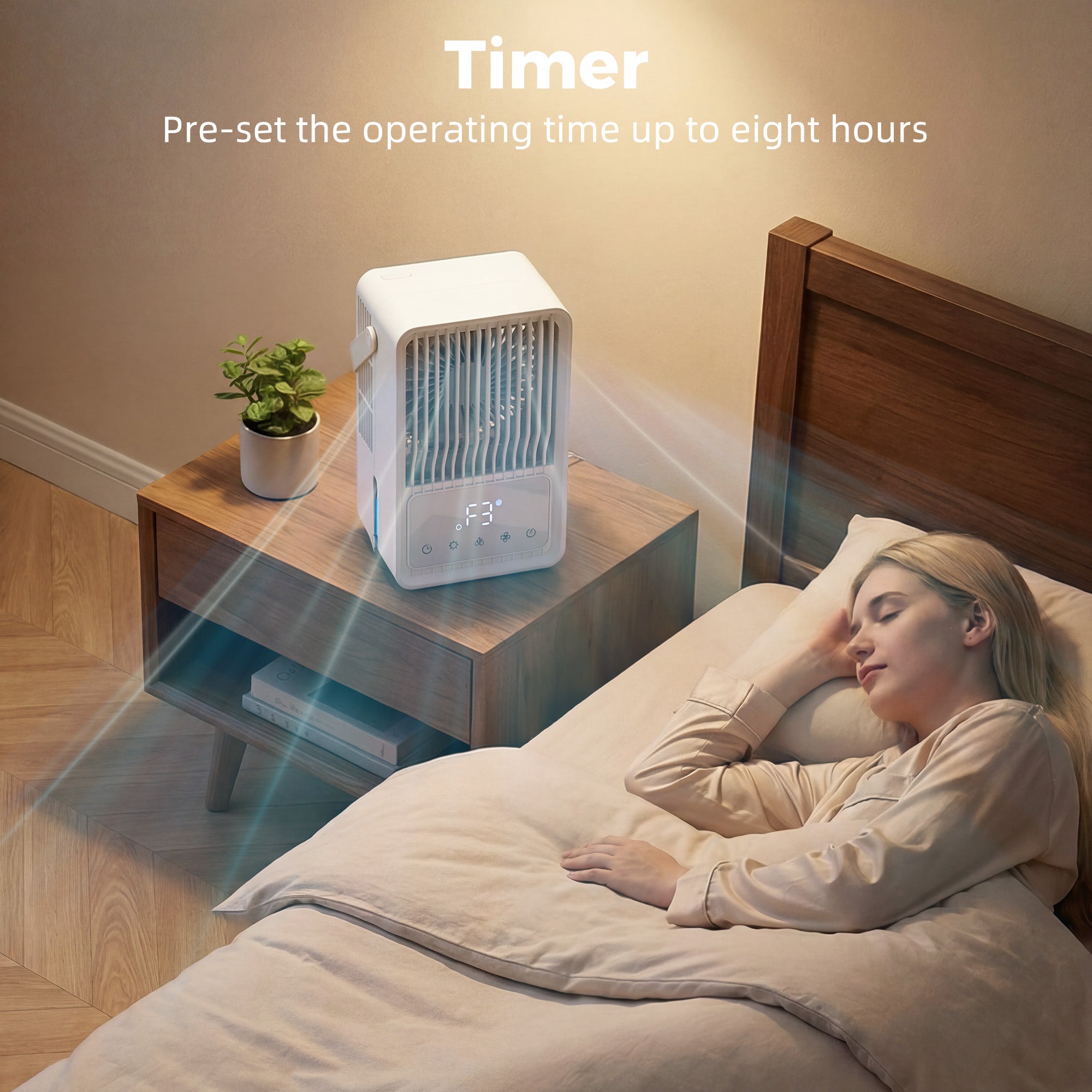 HOMCOM Desk Fan with Humidifier and RGB Light Portable Table Fan with 550ml Water Tank White