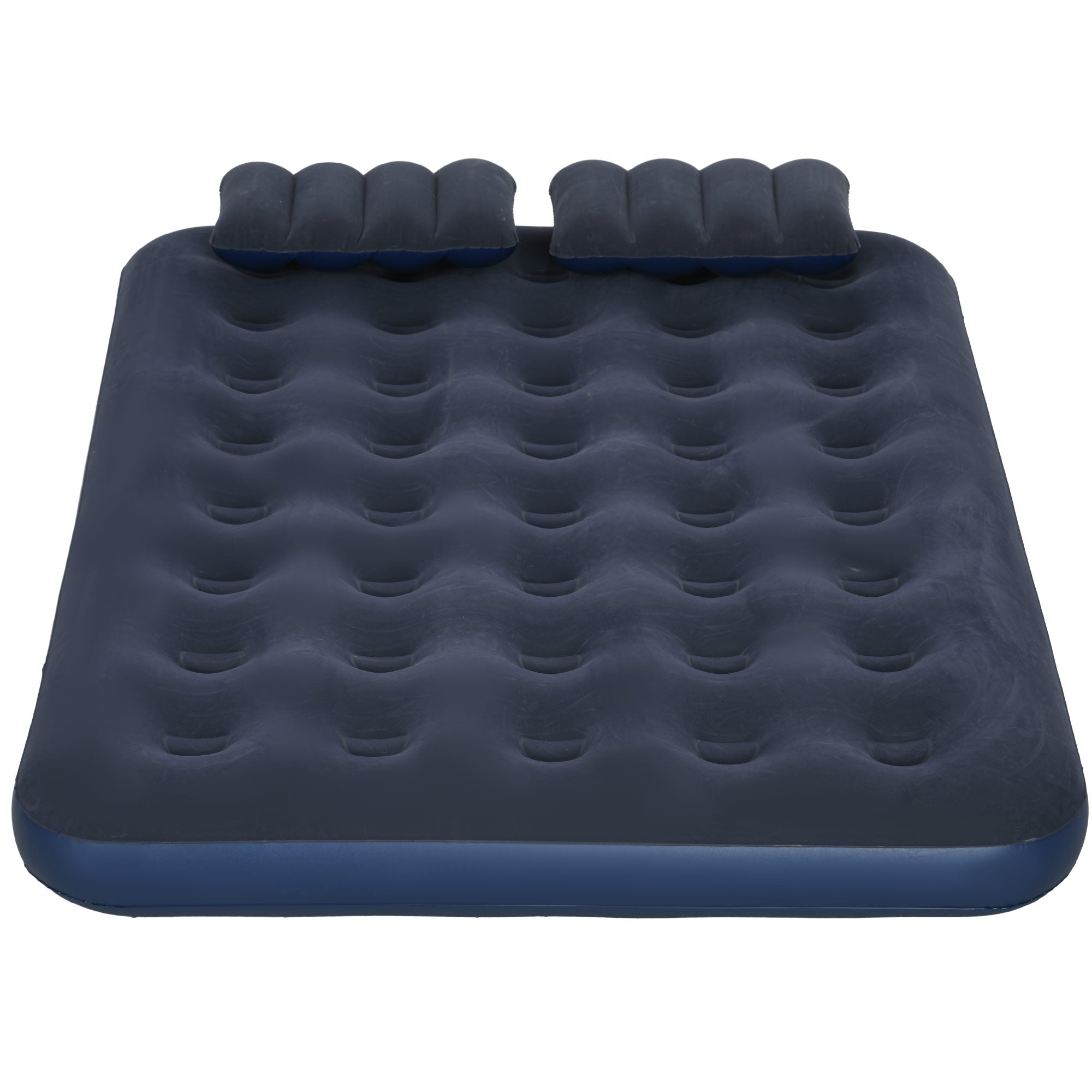 Outsunny Inflatable King Size Air Bed, with Built-In Hand Pump - Blue - North Peak Garden Furniture