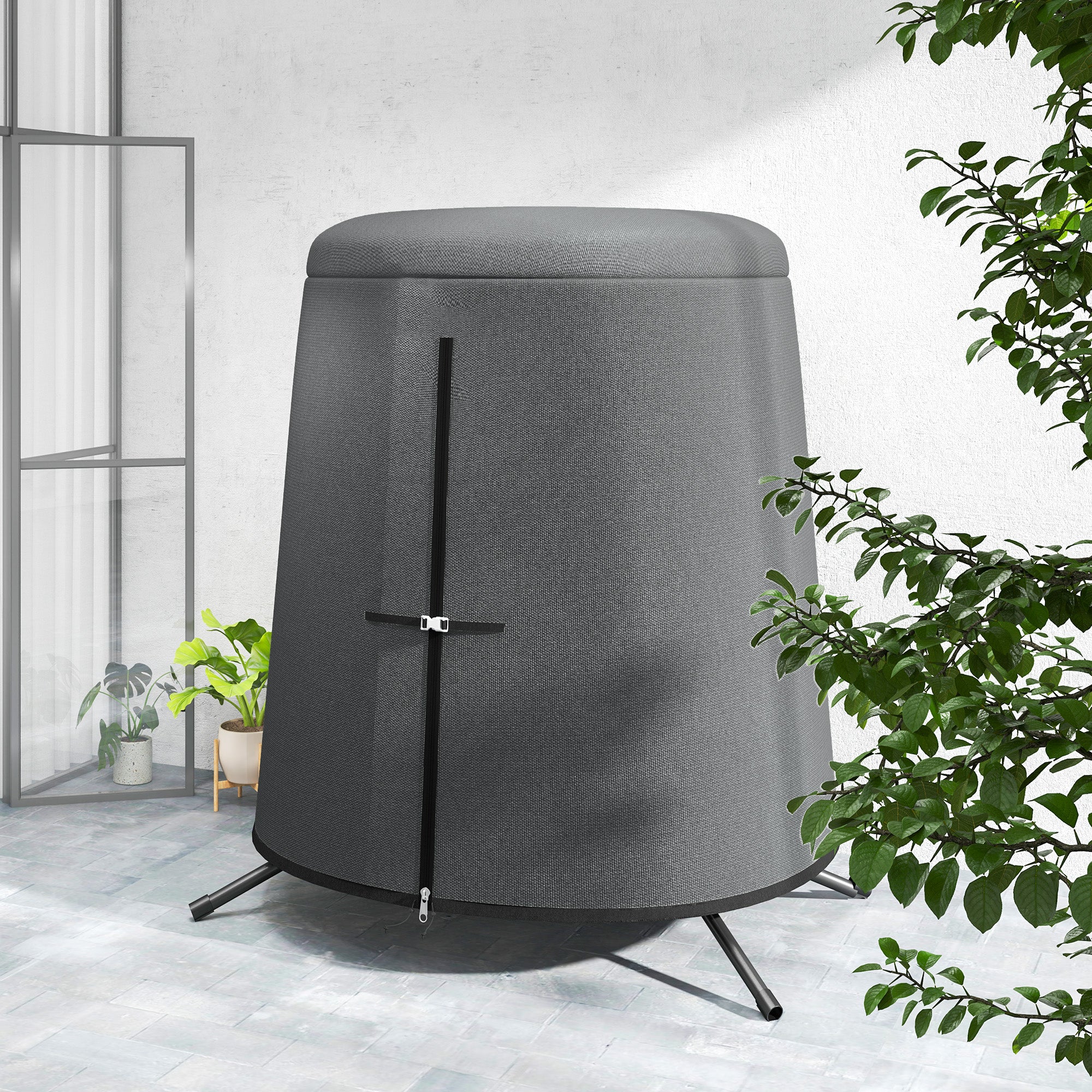 Outsunny 196 x 230 cm Hanging Egg Chair Protective Cover - Grey - North Peak Garden Furniture