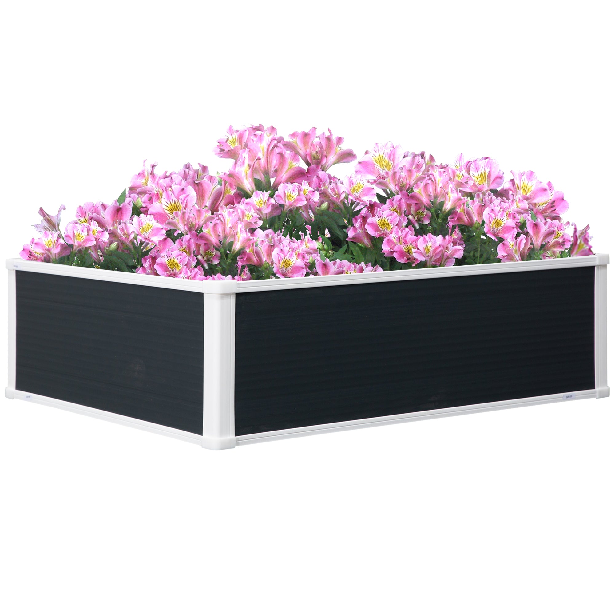 Outsunny 221L Raised Garden Bed, Weather-resistant PP Planter Box Containers for Outdoor Patio Plant Flower Vegetable,100 x 80 x 30 cm - North Peak Garden Furniture