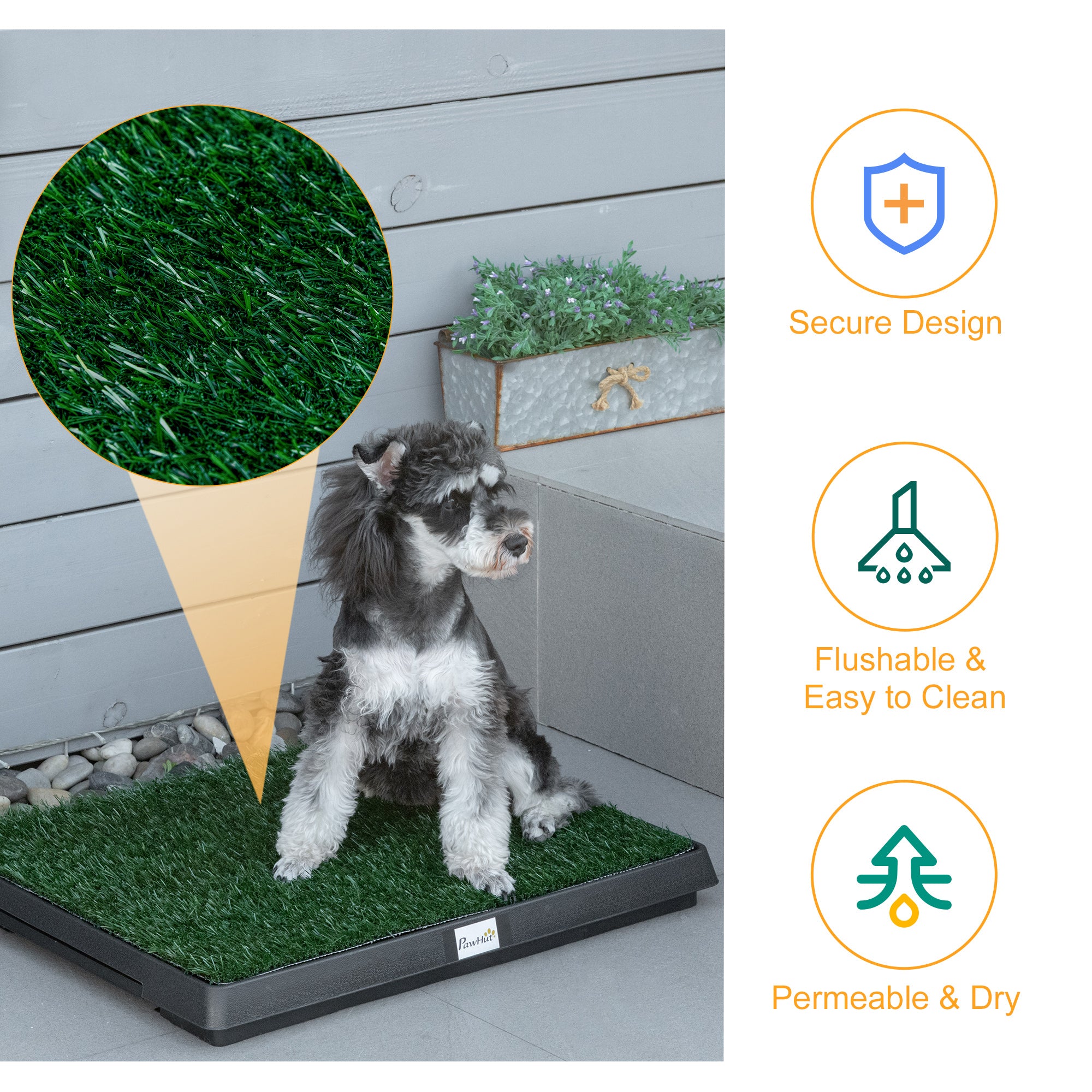 PawHut Indoor Pet Dog Toilet Mat Potty Tray Training Grass Restroom with Tray and Loo Pad - North Peak Garden Furniture
