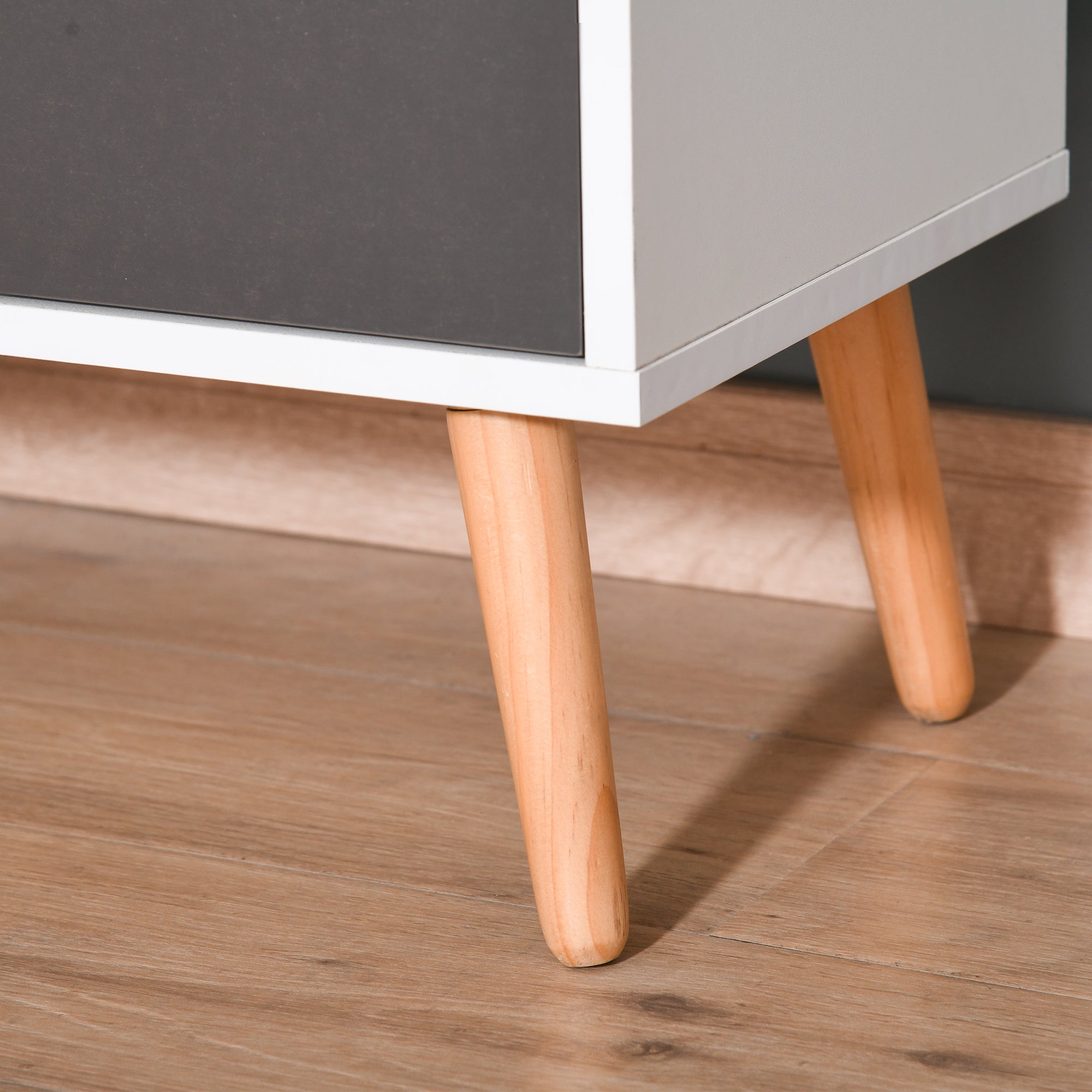 HOMCOM Sideboard Floor Cabinet Storage Cupboard with Drawer for Bedroom, Living Room, Entryway, Grey - North Peak Garden Furniture