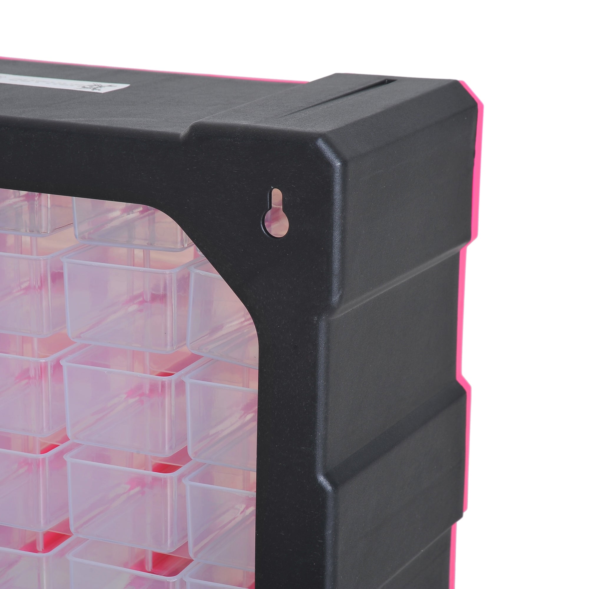 DURHAND Organiser Cabinet: 39 Drawer Plastic Storage Unit for Small Parts, Rose Red