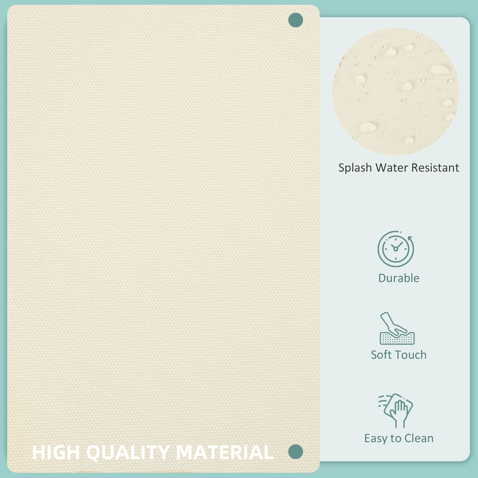 Outsunny Garden Rattan Sofa Cushion Polyester Cover Replacement Outdoor- No Cushion Included Beige - North Peak Garden Furniture