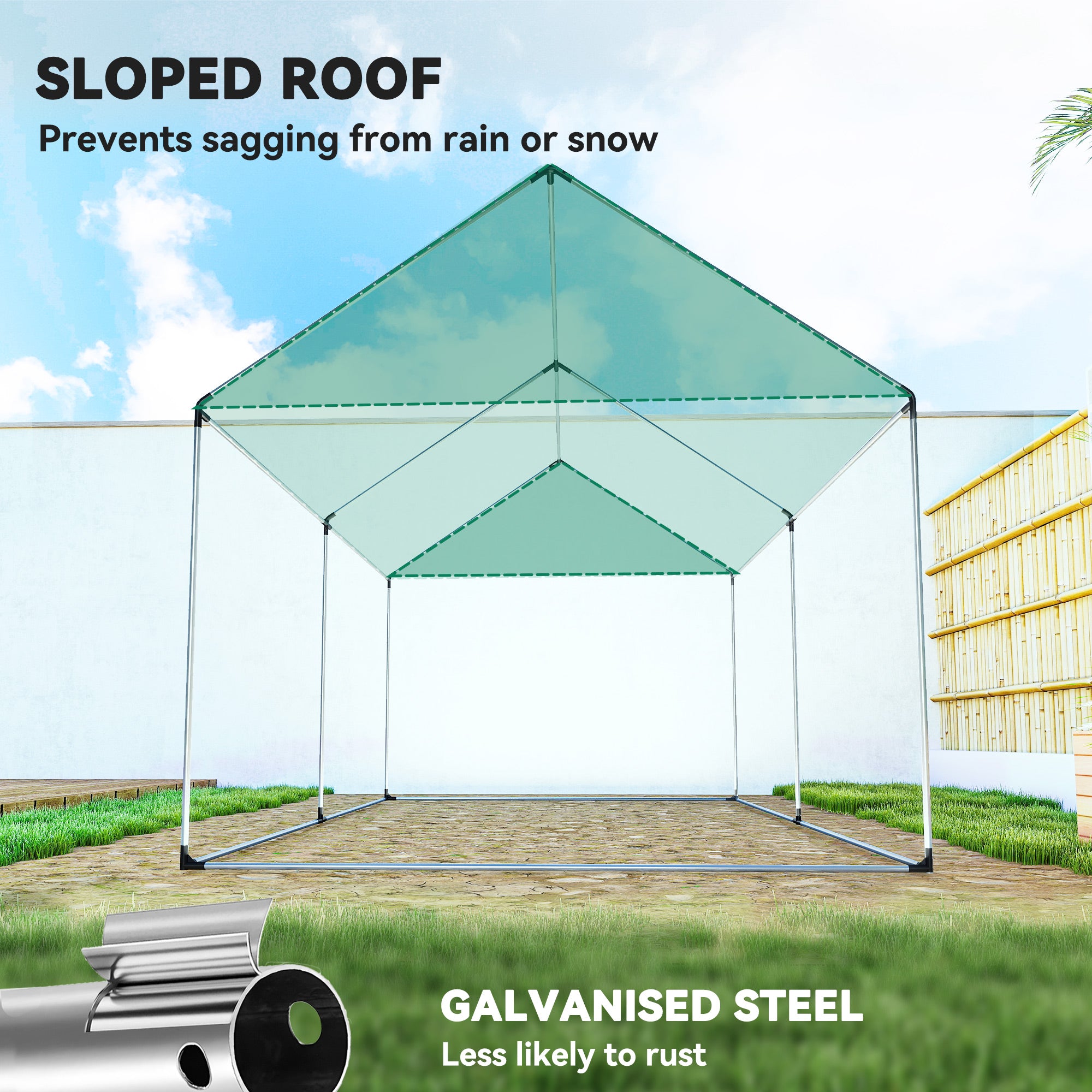 Outsunny Polyethylene Walk-in Polytunnel Greenhouse, 2 x 3(m), White