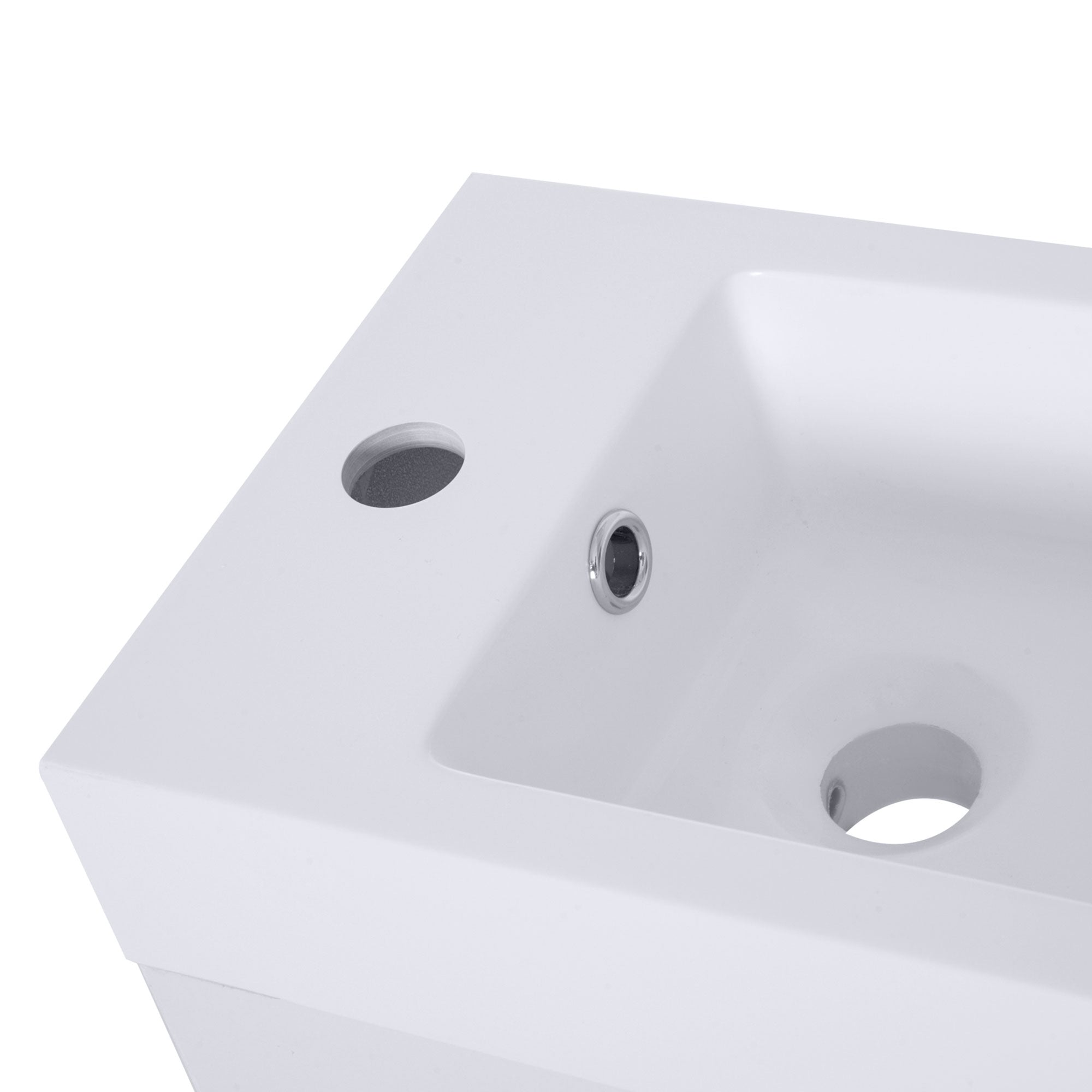 kleankin Under Sink Bathroom Vanity Unit Ceramic Basin Sink Cloakroom Storage Cabinet Home Furniture - North Peak Garden Furniture