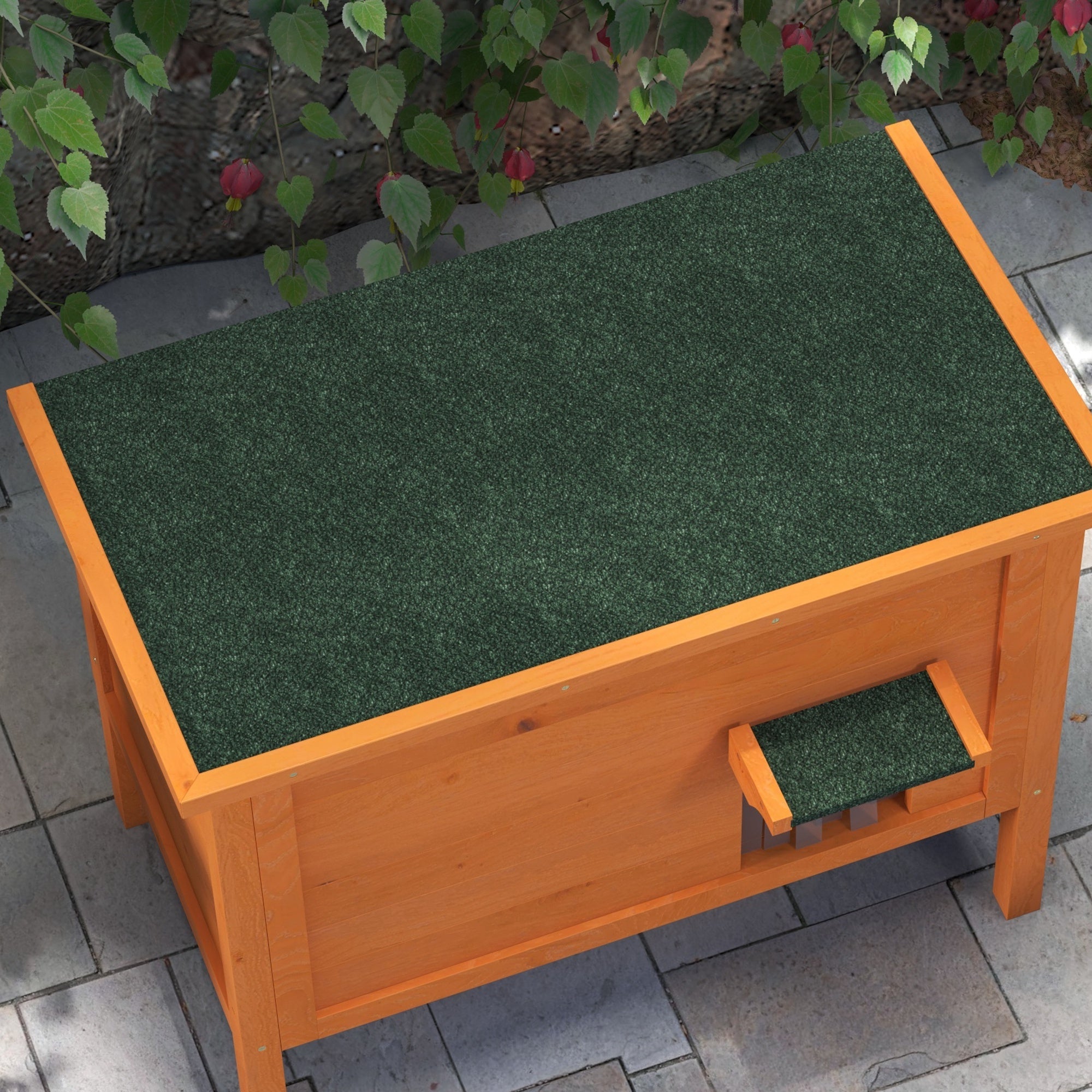 PawHut Feral Cat House, Wooden Insulated with Removable Floor, Water-Resistant Openable Roof - Orange - North Peak Garden Furniture
