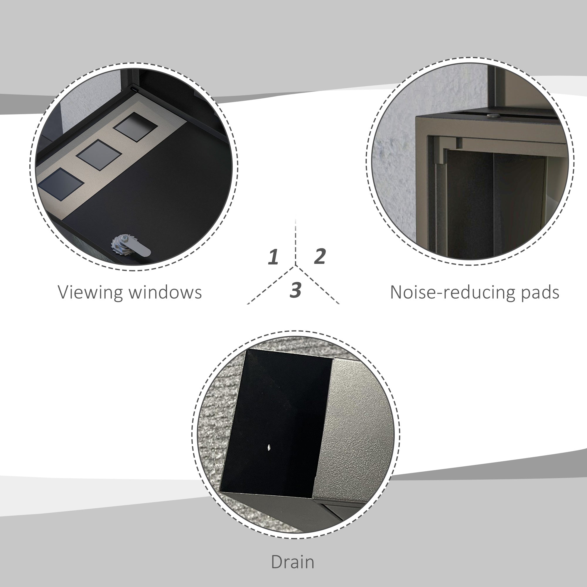 HOMCOM Wall Mounted Letterbox, Weatherproof Post Box, Modern Mailbox with 2 Keys and Viewing Windows, Easy to Install - North Peak Garden Furniture