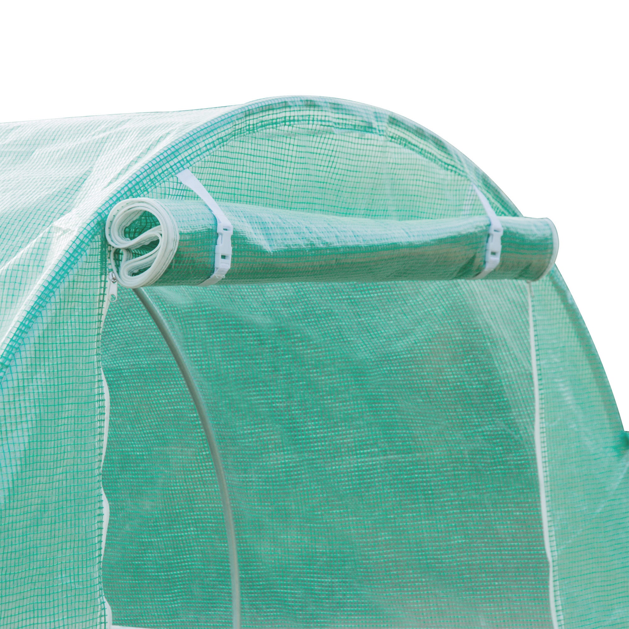 Outsunny 6 x 3 x 2m Greenhouse Replacement Cover ONLY Winter Garden Plant PE Cover for Tunnel Walk-in Greenhouse with Roll-up Windows Door Outdoor, Green - North Peak Garden Furniture