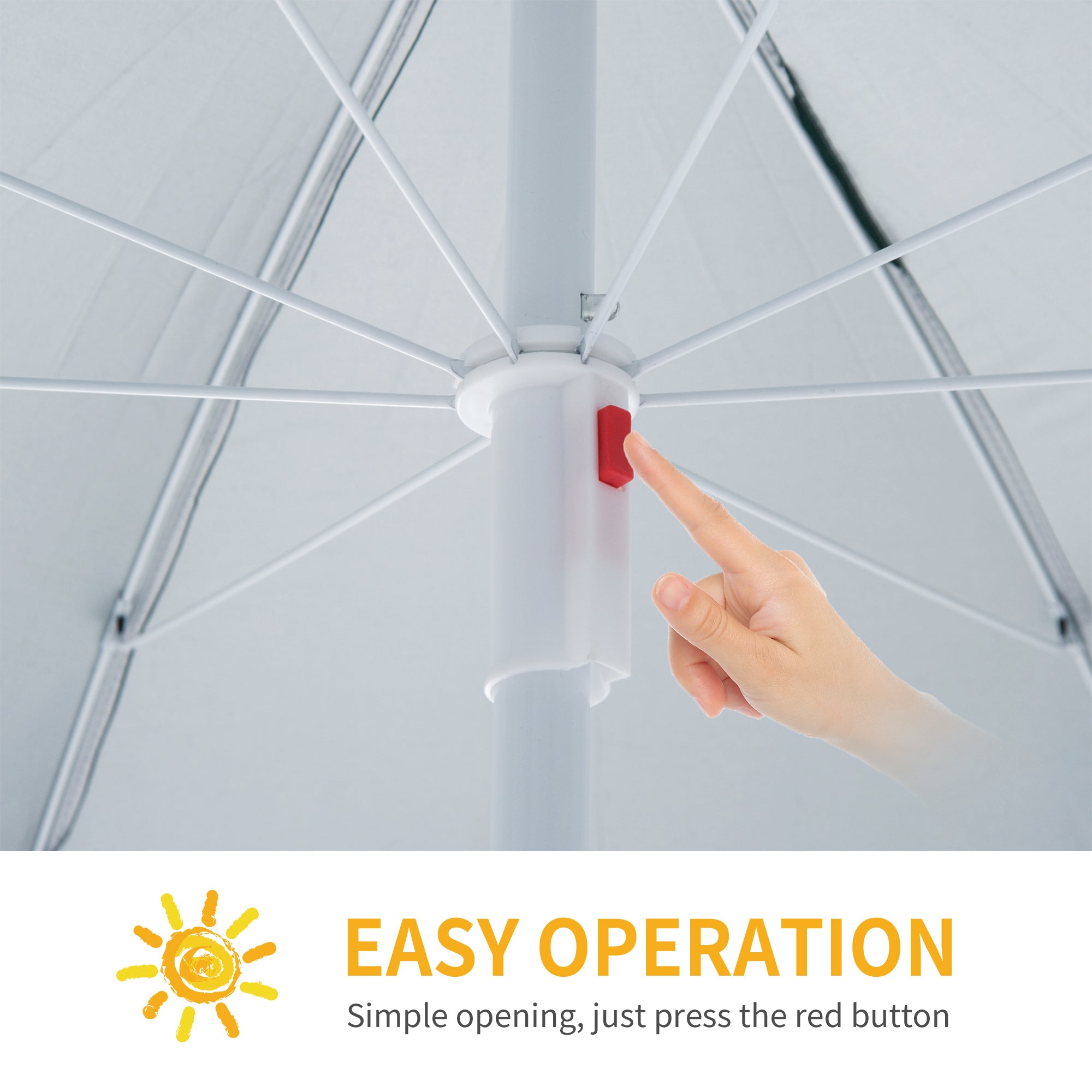 Outsunny 88" Arc 2.2M Fishing Umbrella Beach Parasol with Sides Brolly Shelter Canopy Shade with FREE Carry Bag Blue