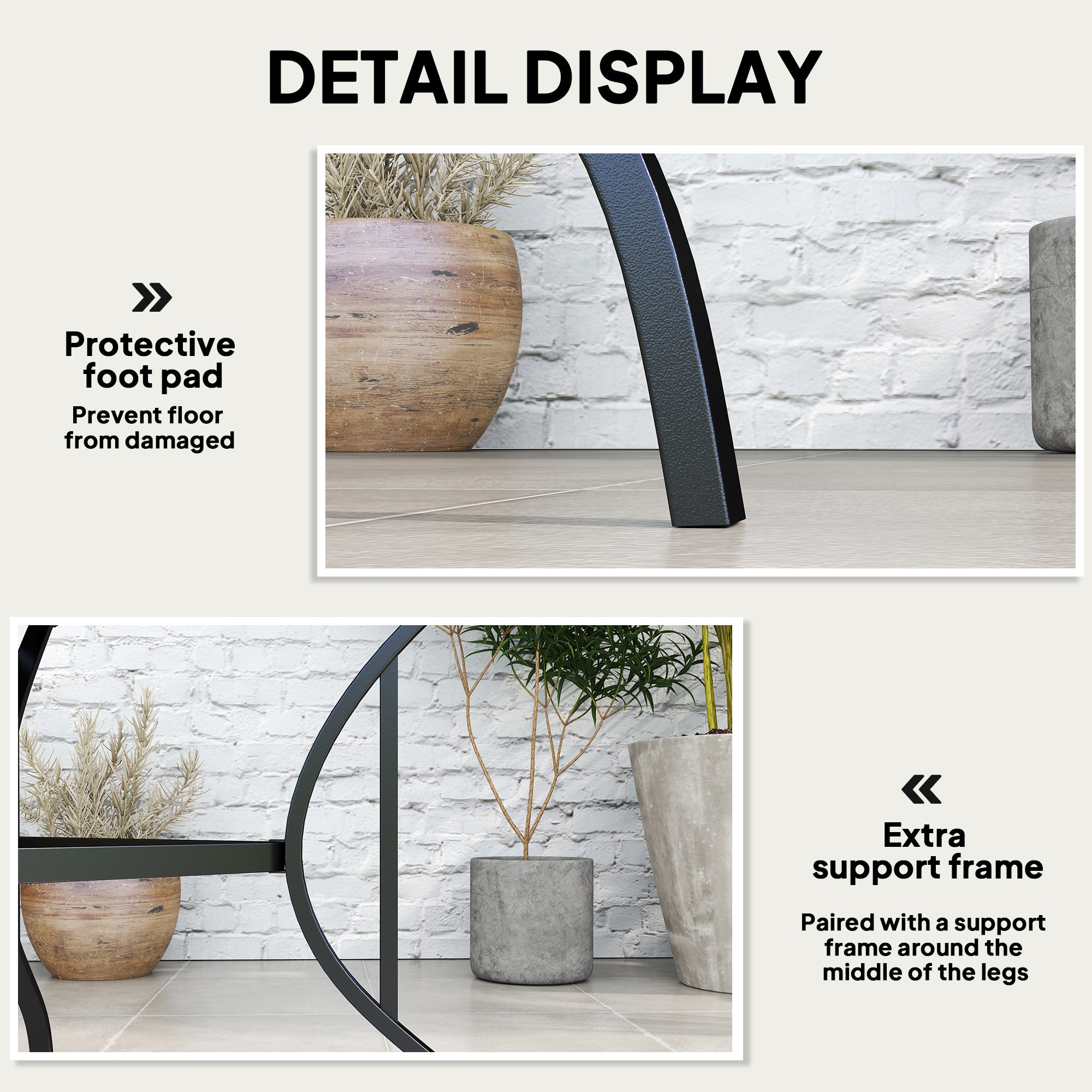 Outsunny 94 x 94 cm Garden Table with Parasol Hole, Outdoor Dining Garden Table for Four with Slatted Metal Plate Top, Black - North Peak Garden Furniture