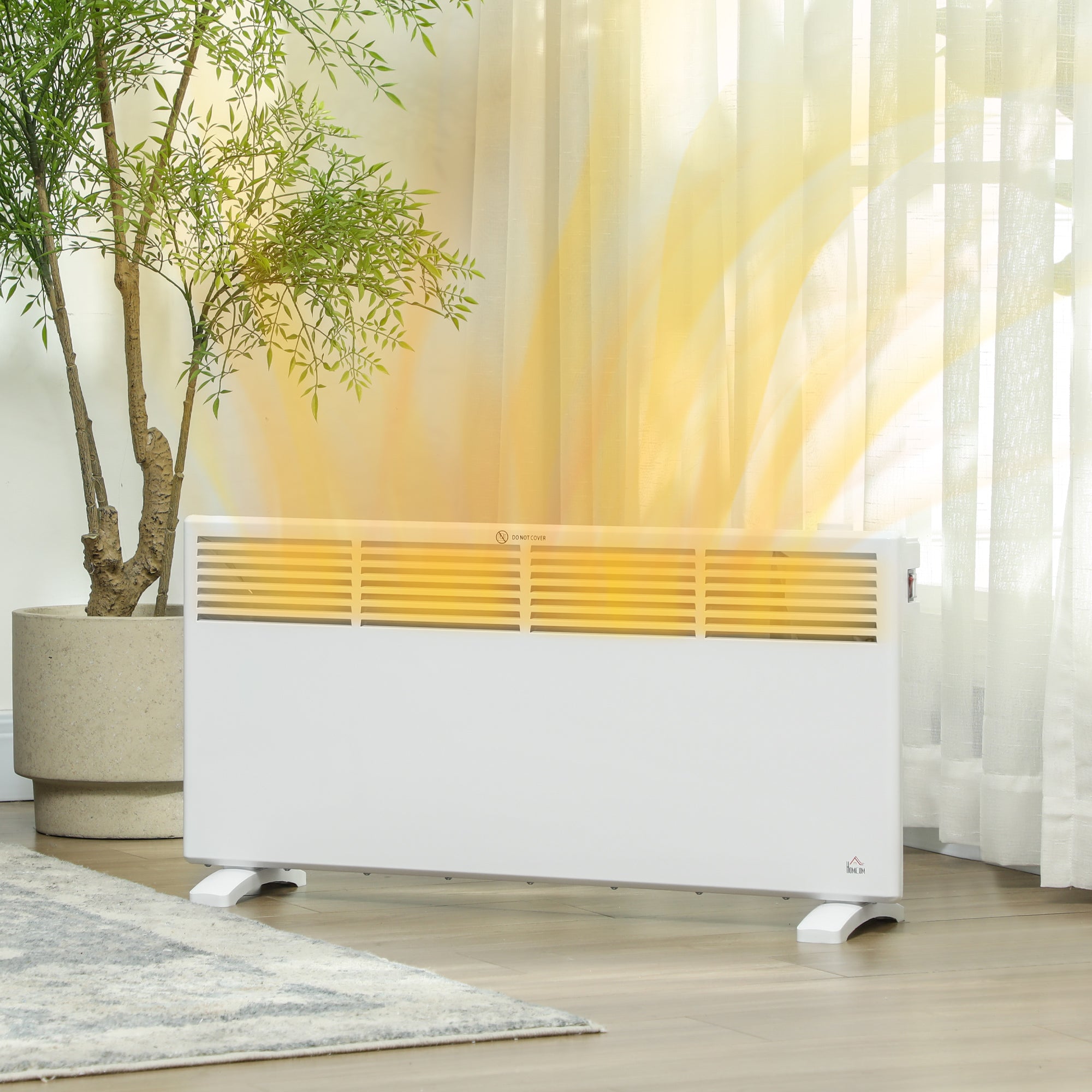 HOMCOM 2000W Convector Heater - White - North Peak Garden Furniture