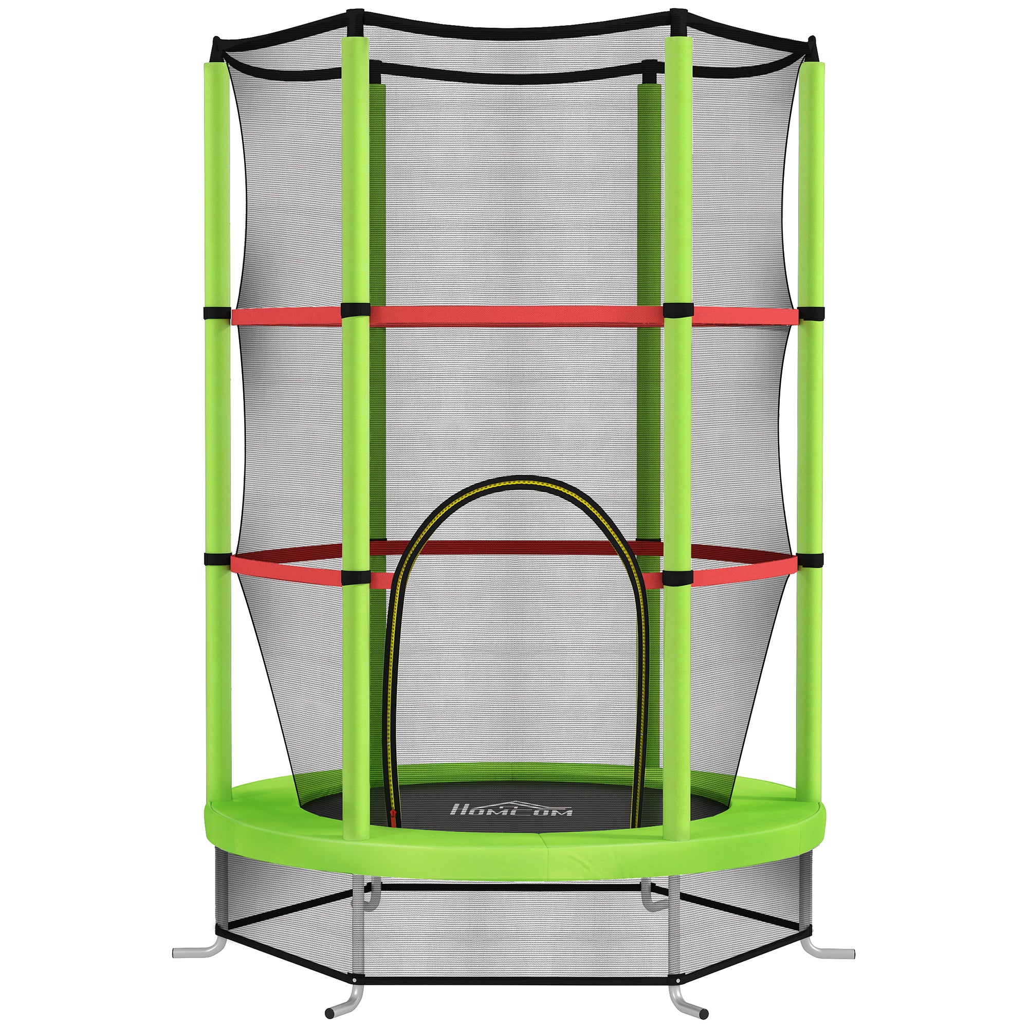 HOMCOM Kids Trampoline, with Enclosure Net, Steel Frame, for Ages 3-6 Years - Green - North Peak Garden Furniture