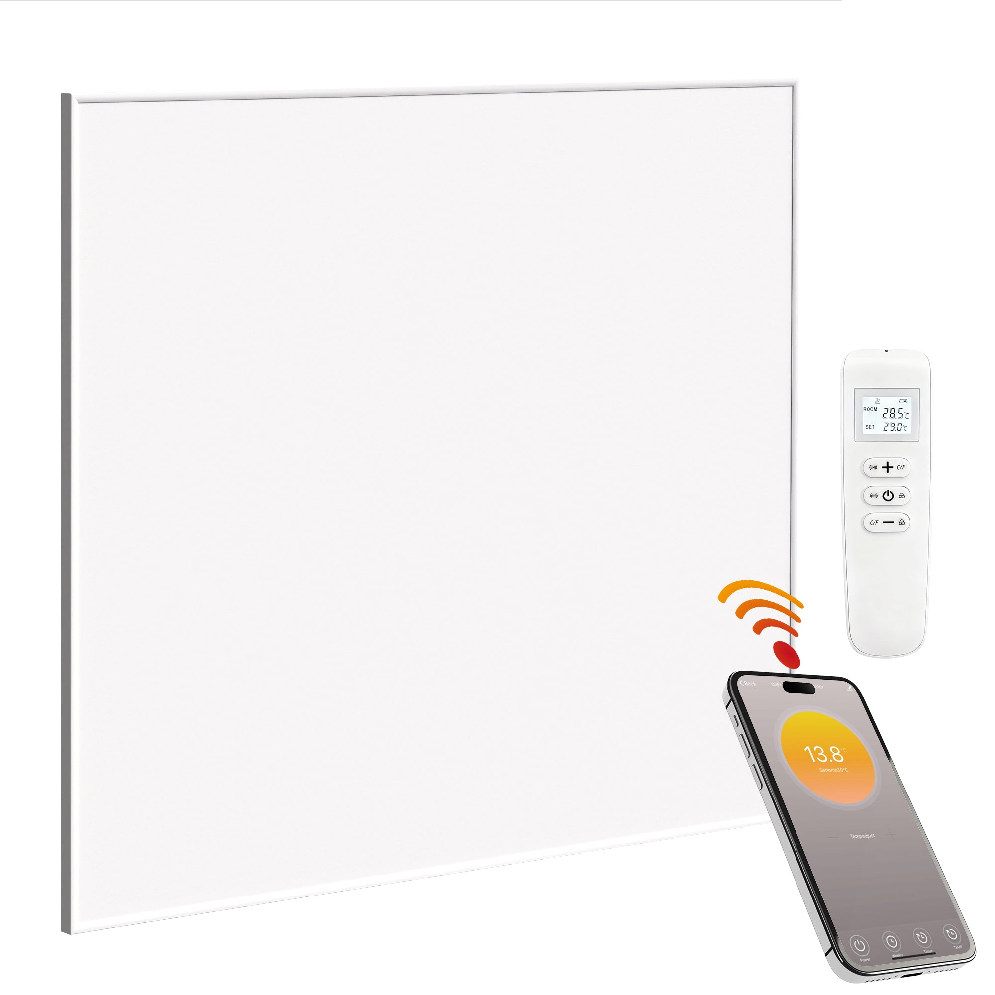HOMCOM Wifi Smart Electric Heater, Far Infrared, Wall Mounted - 520W