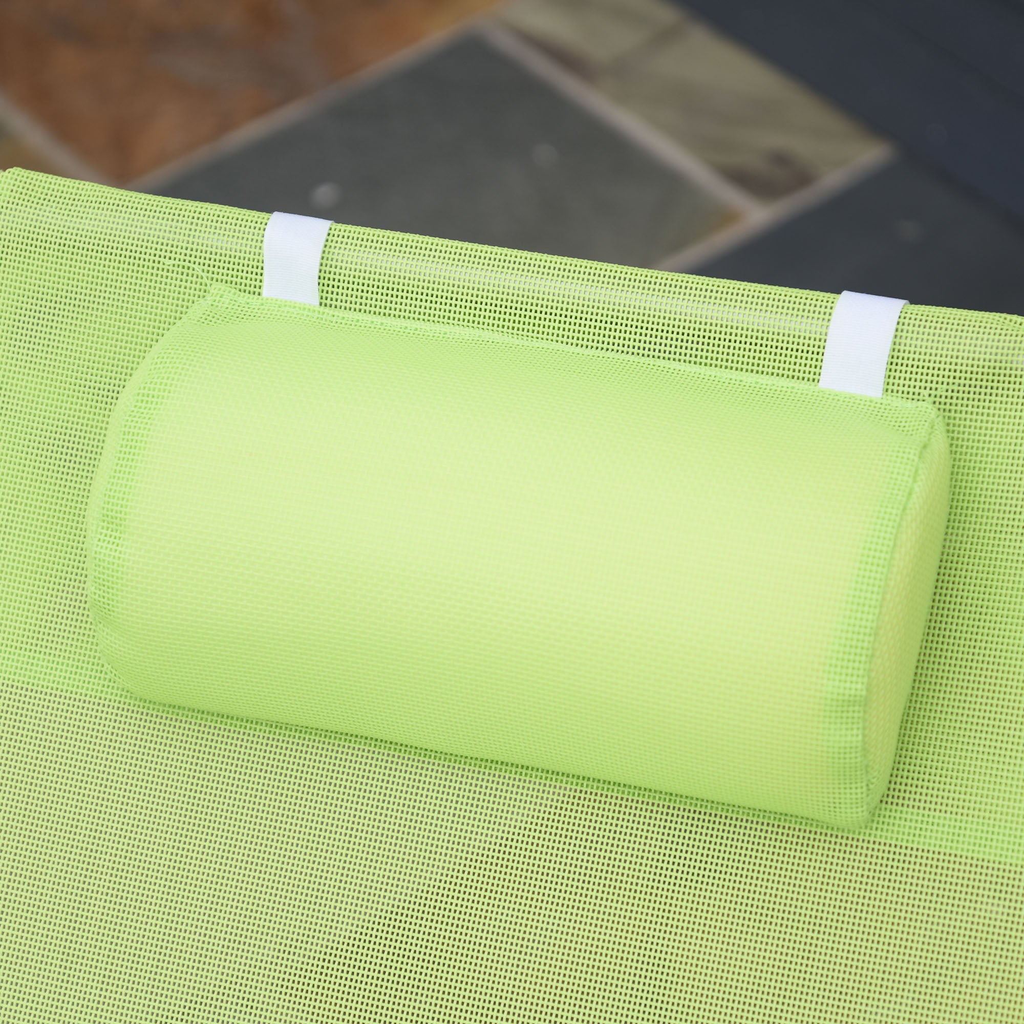 Outsunny Single Folding Sun Lounger - Green - North Peak Garden Furniture