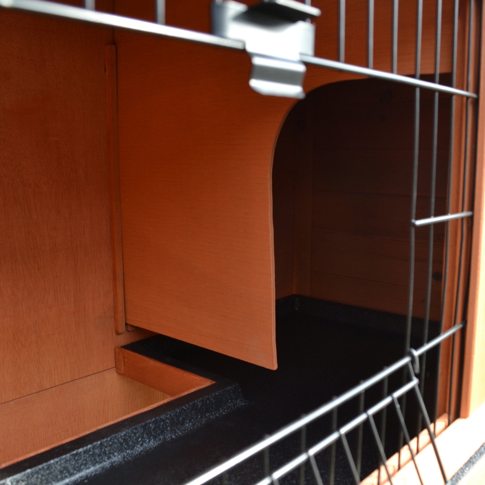 PawHut Rabbit Hutch Outdoor Guinea Pig Hutch 2-Tier Bunny Cage with No-Leak Tray 100.5 x 55 x 101 cm - North Peak Garden Furniture