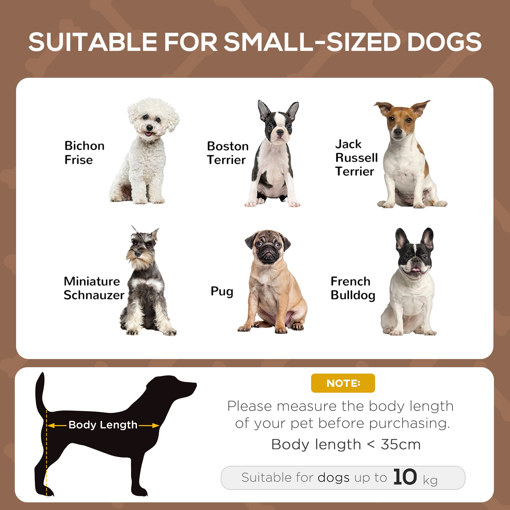 PawHut Raised Dog Bed Waterproof Elevated Pet Cot with Breathable Mesh UV Protection Canopy Coffee, for Small Dogs, 61 x 46 x 62cm - North Peak Garden Furniture