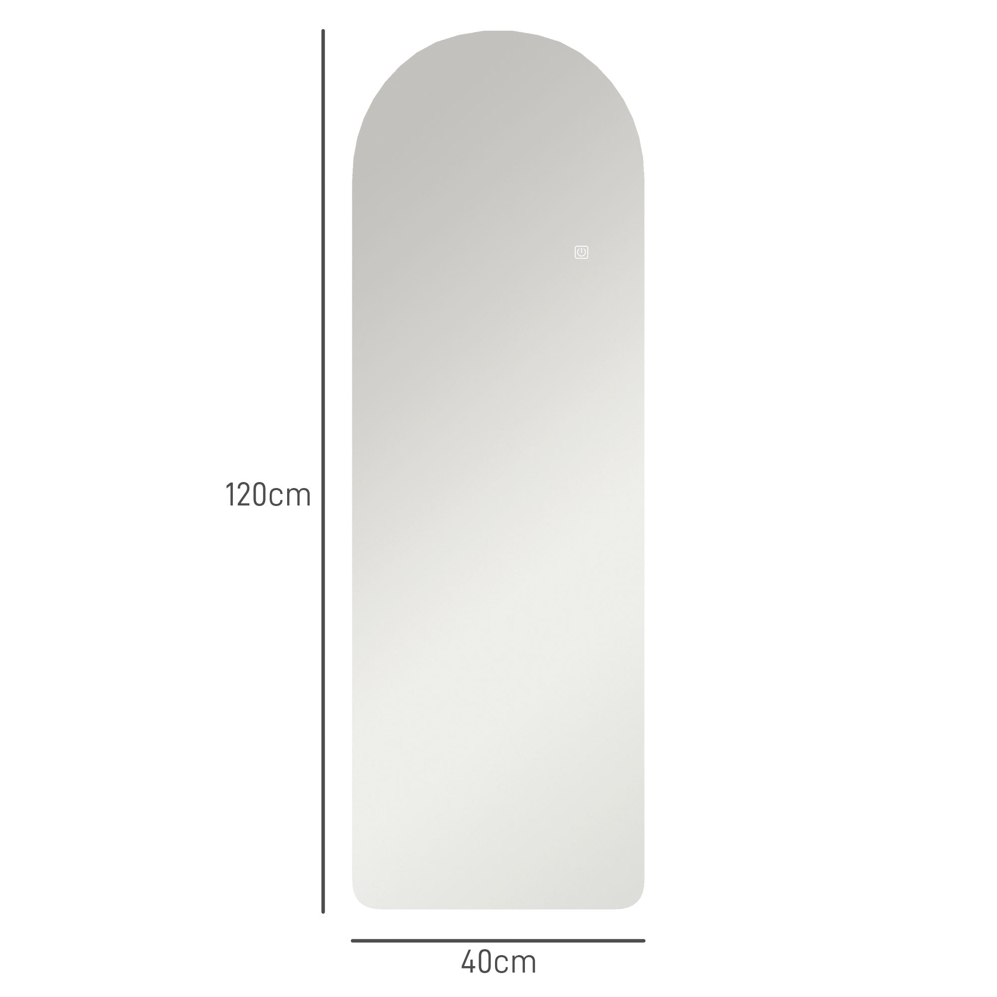 HOMCOM 120 x 40cm Arch Mirror, with LED Lights - North Peak Garden Furniture