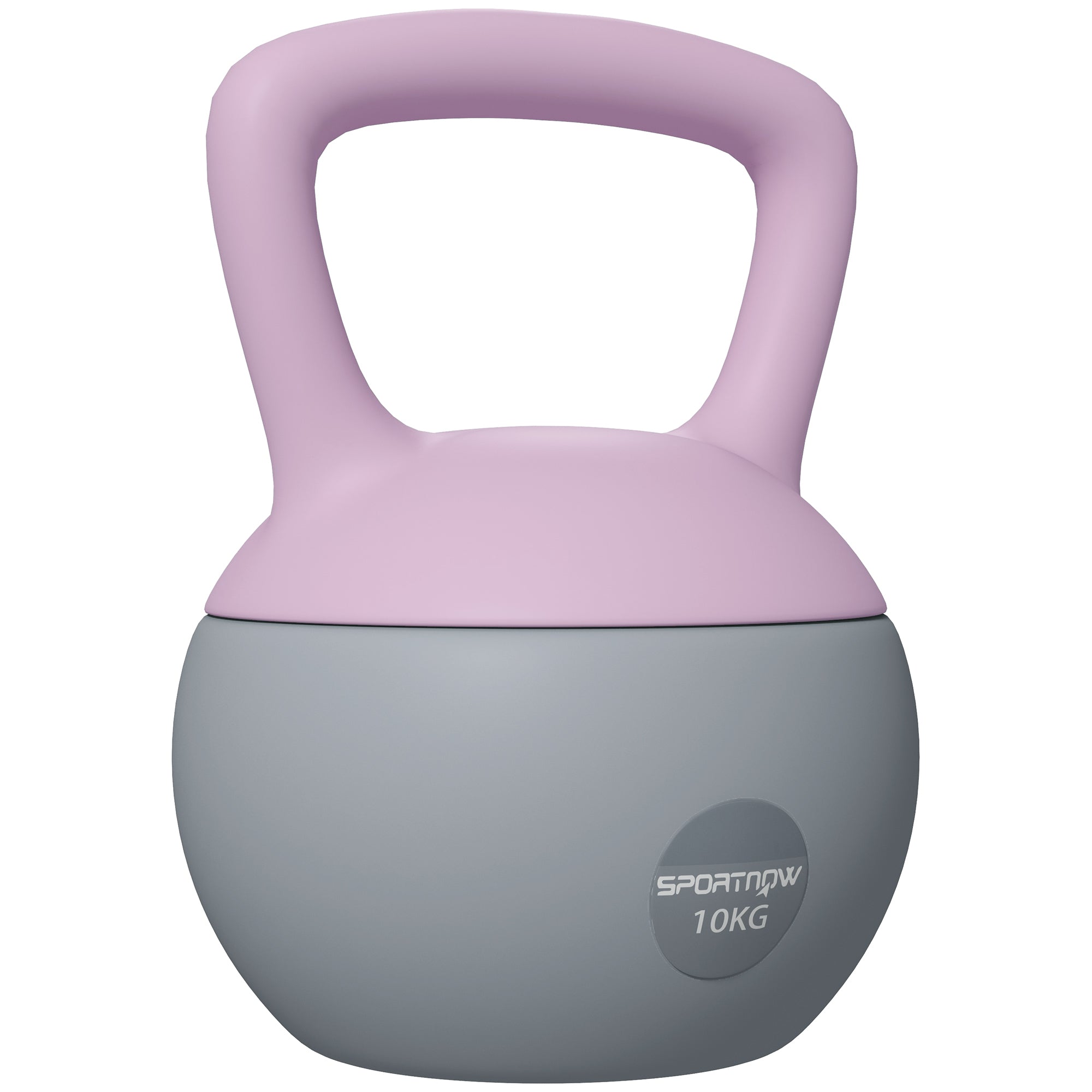 SPORTNOW Soft Kettlebell, 10kg Kettle Bell with Non-Slip Handle for Home Gym Weight Lifting and Strength Training, Purple and Grey