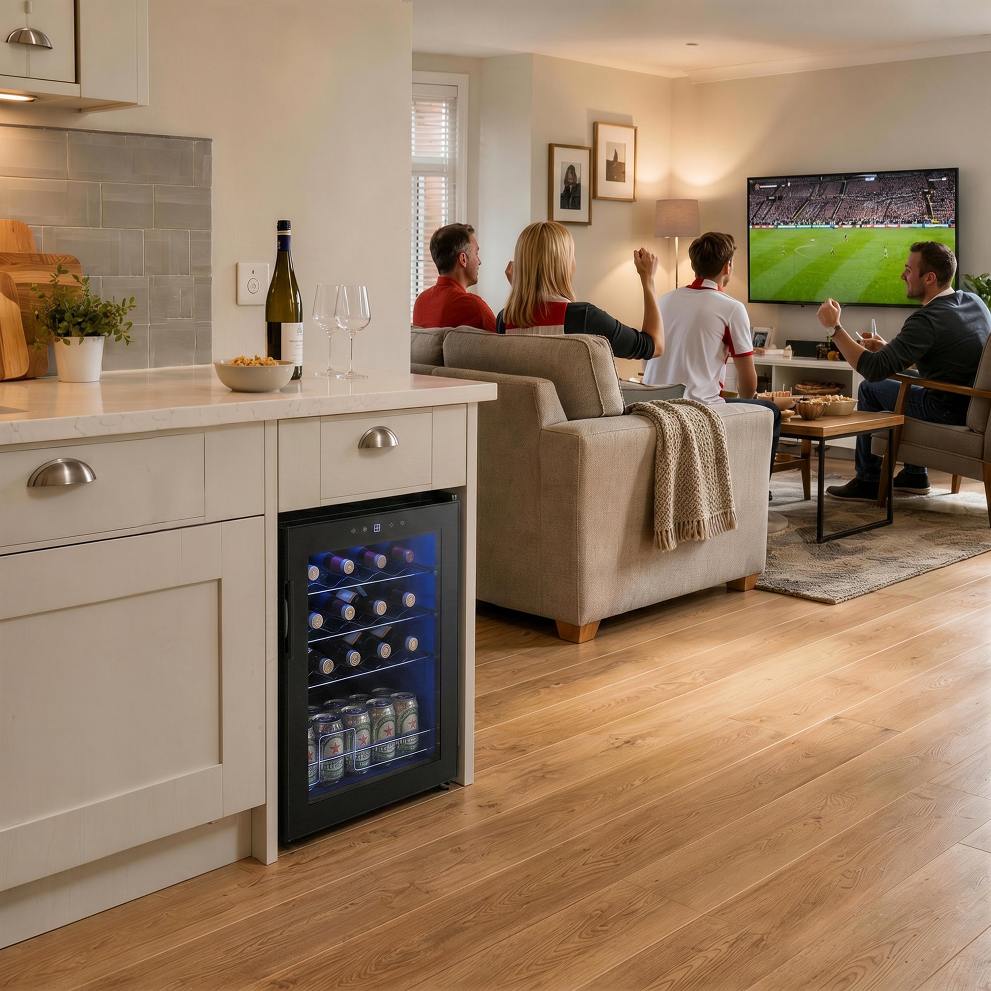 HOMCOM 20 Bottle 5-18℃ Countertop Wine Fridge - Black