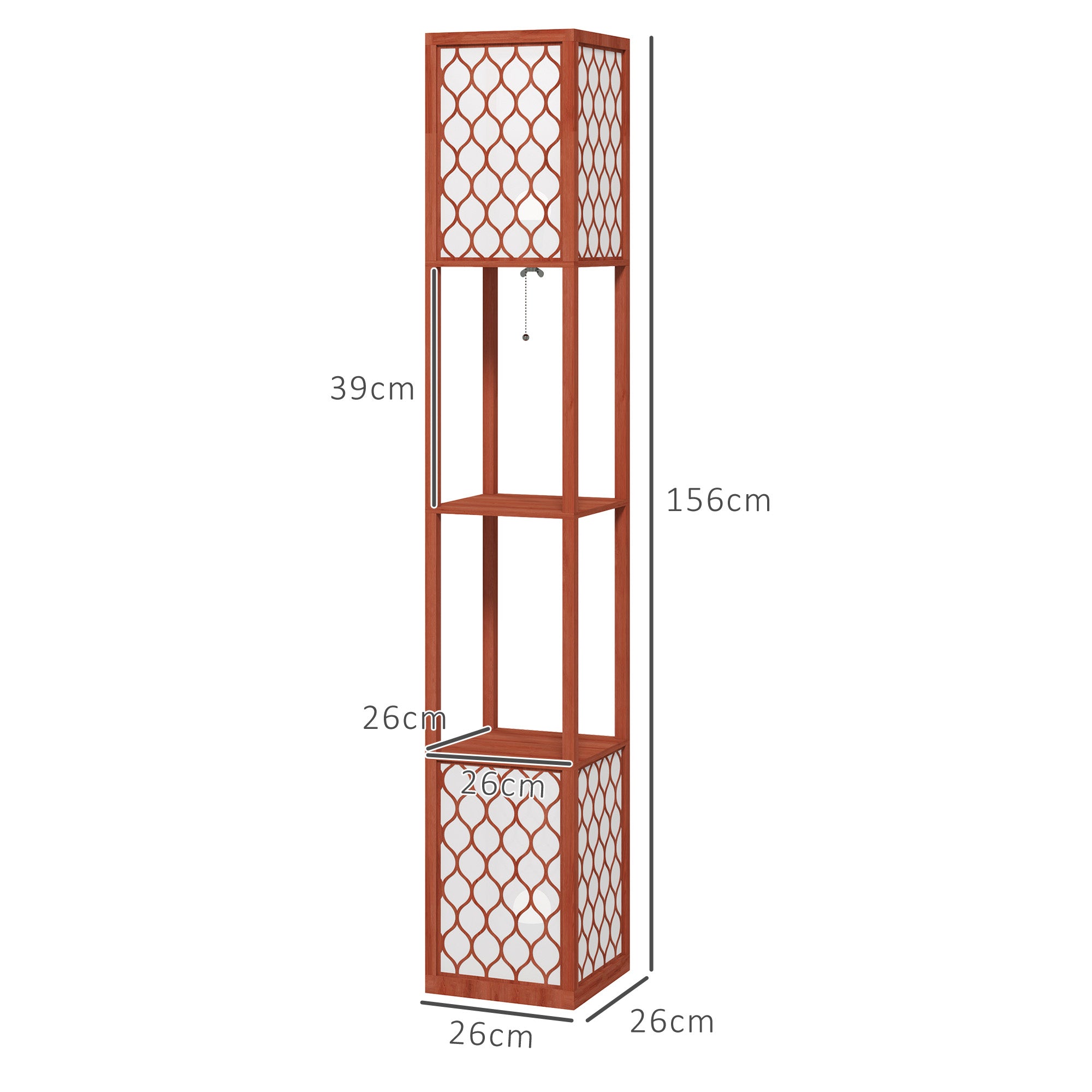HOMCOM Duo Light Floor Shelves - Brown - North Peak Garden Furniture