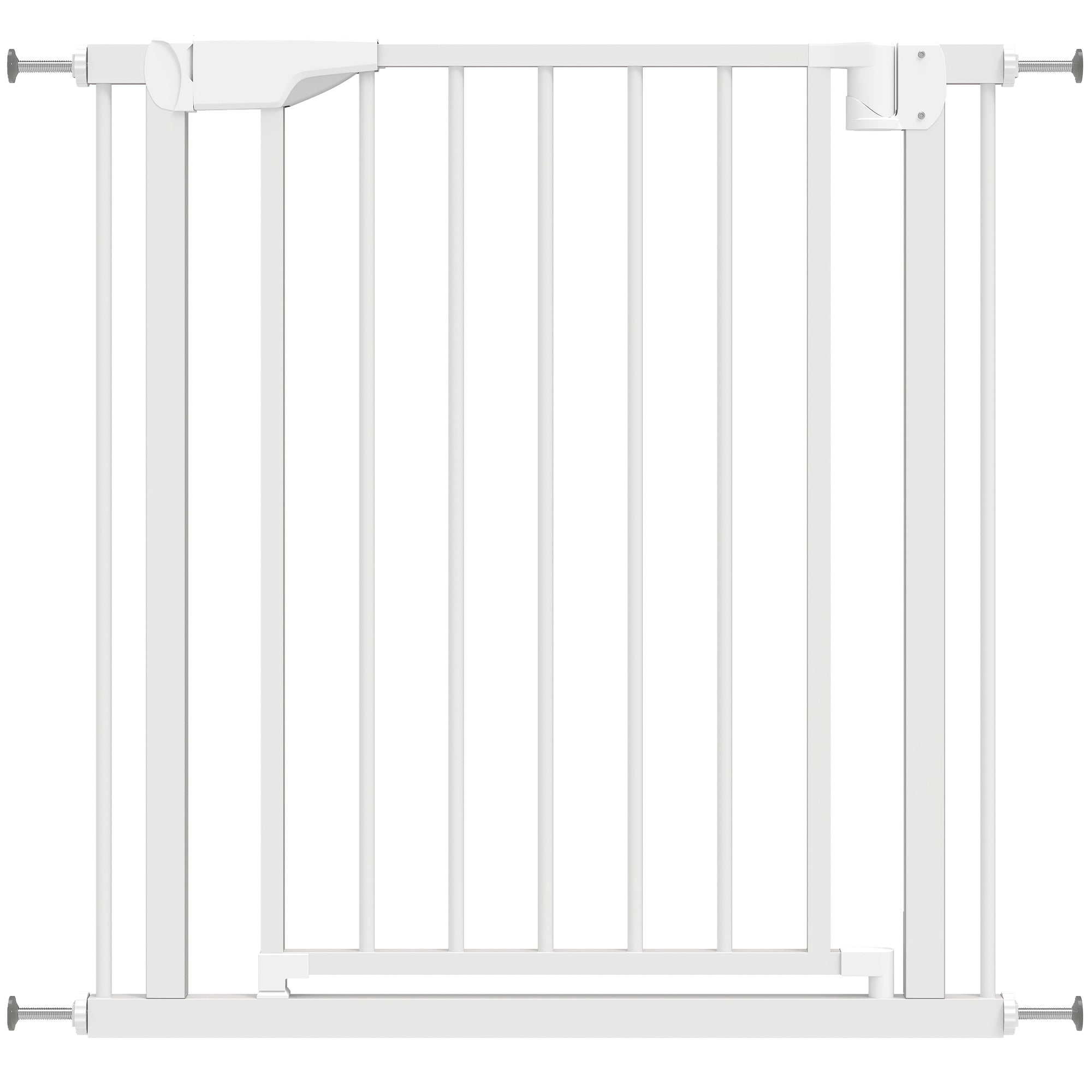 PawHut Baby Gate, Pet Safety Gate Pressure Fit, 76-82cm Wide with Two-Way Open, One-Hand Opening