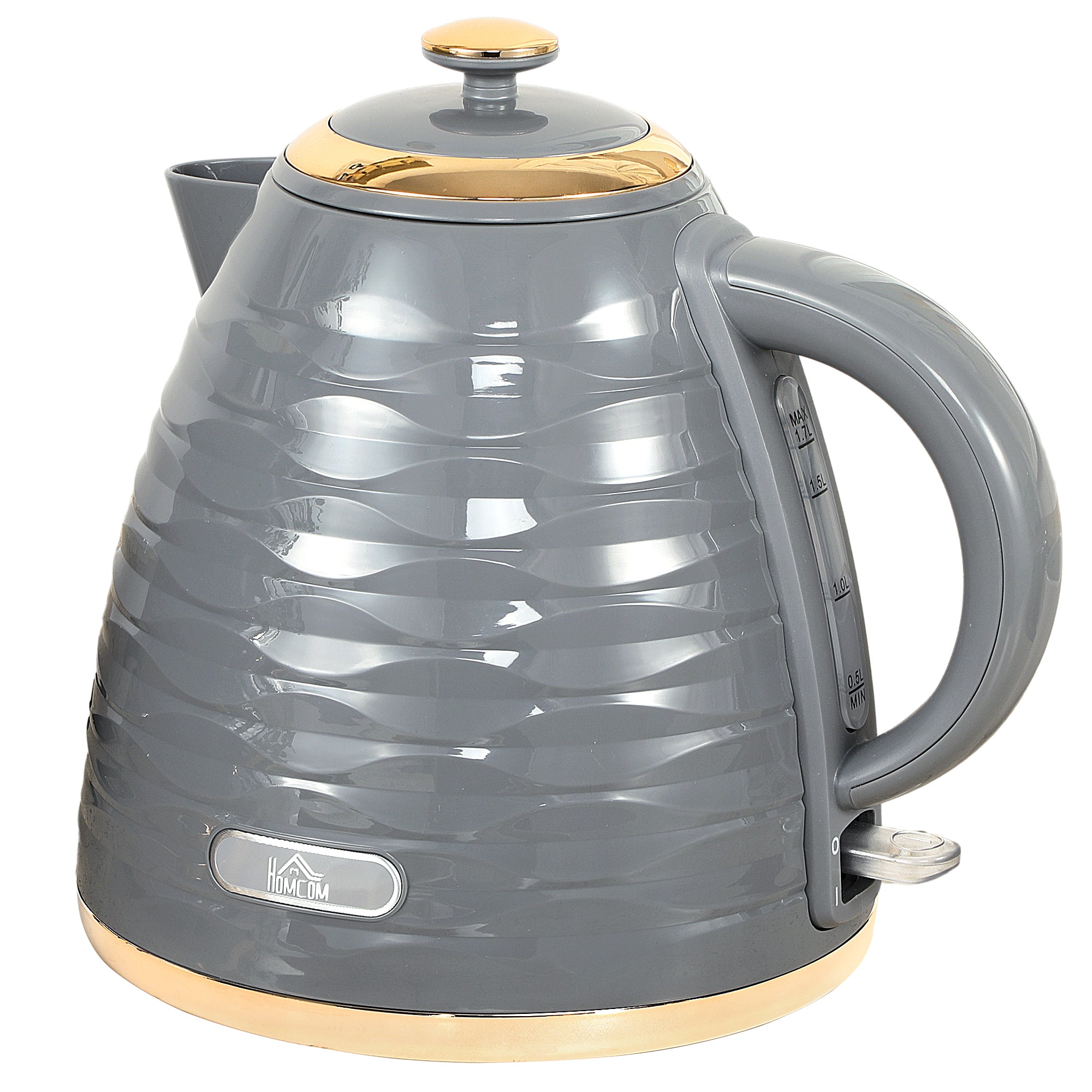 HOMCOM 3kW Rapid Boil Honeycomb Kettle - Grey - North Peak Garden Furniture