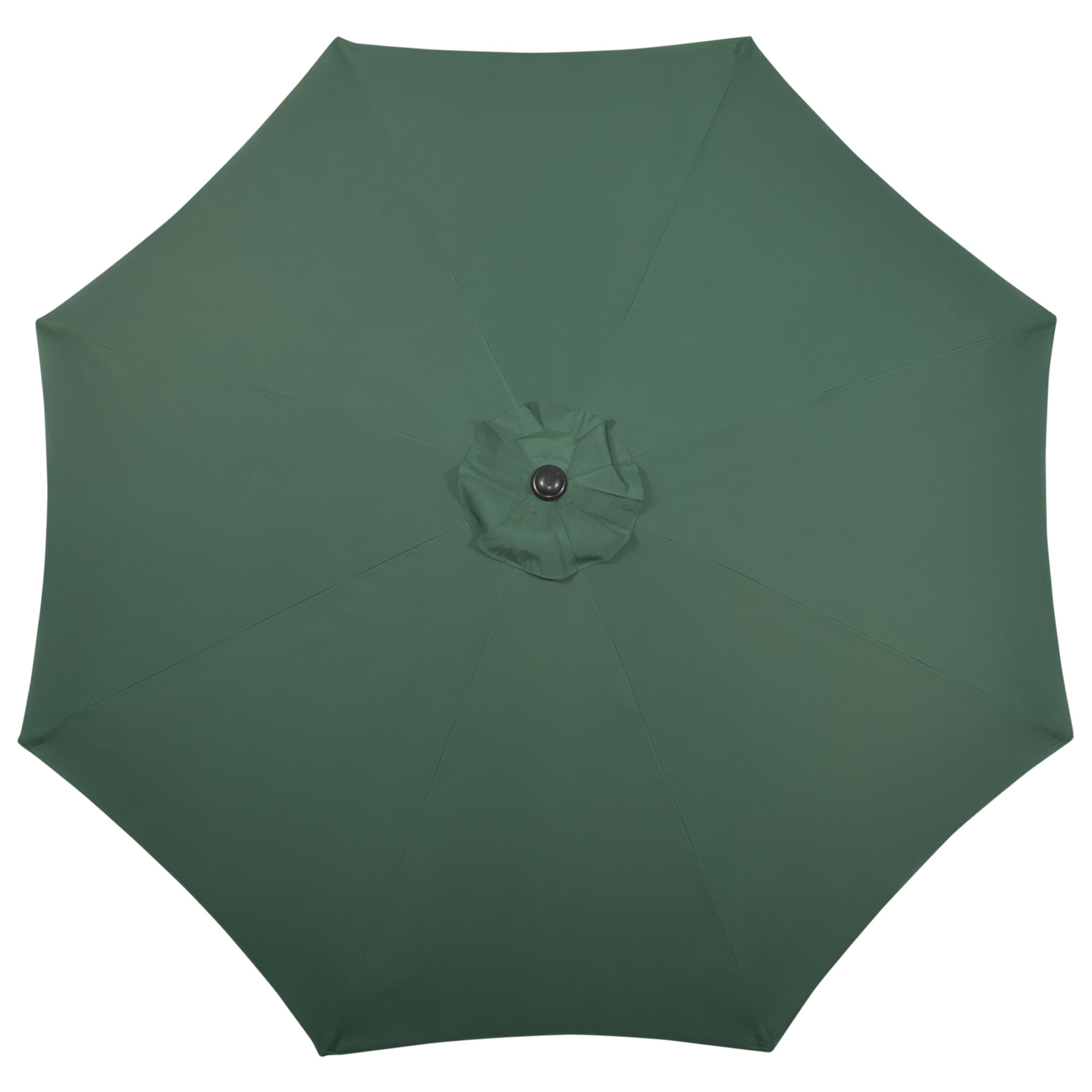 Outsunny Garden 3(m) Parasol Umbrella, Outdoor Market Table Umbrella Sun Shade Canopy with 8 Ribs, Easy Push to Open, Green - North Peak Garden Furniture