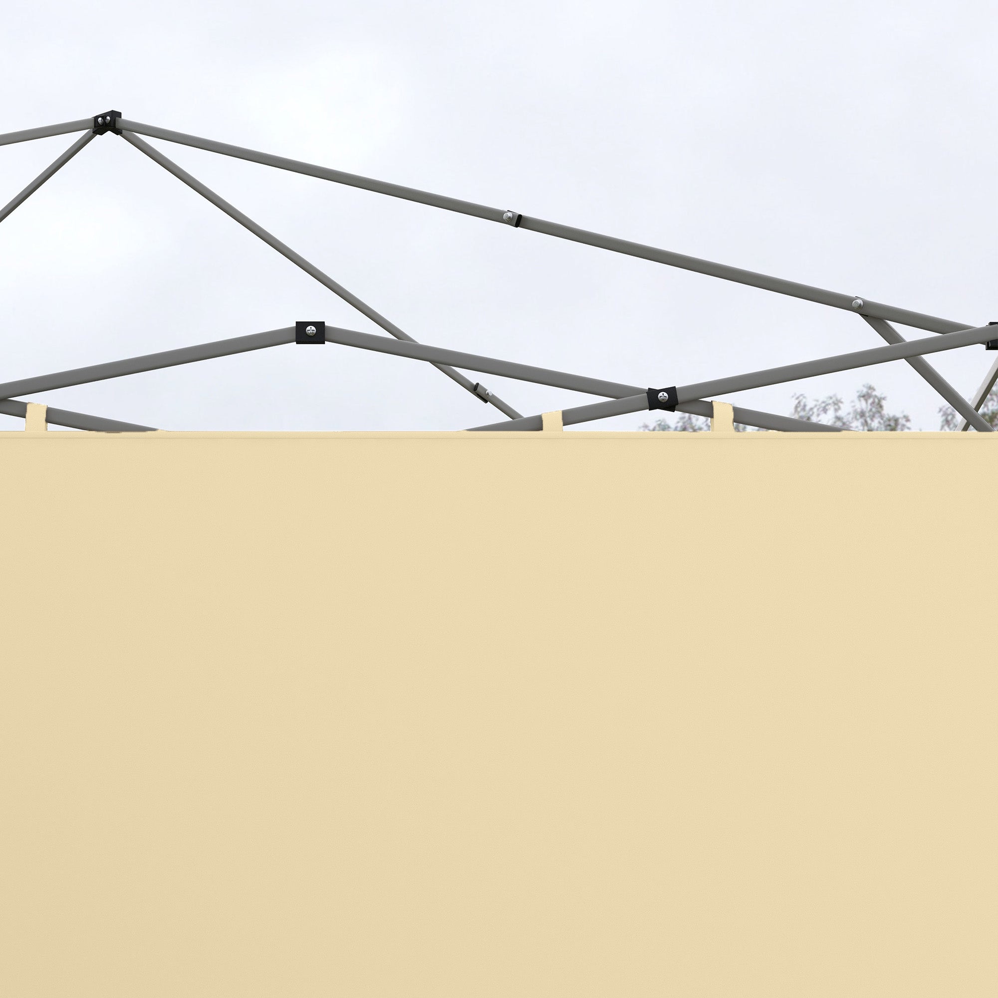 Outsunny Set of Two 3 x 3(m) Replacement Zipped Gazebo Walls - Beige - North Peak Garden Furniture