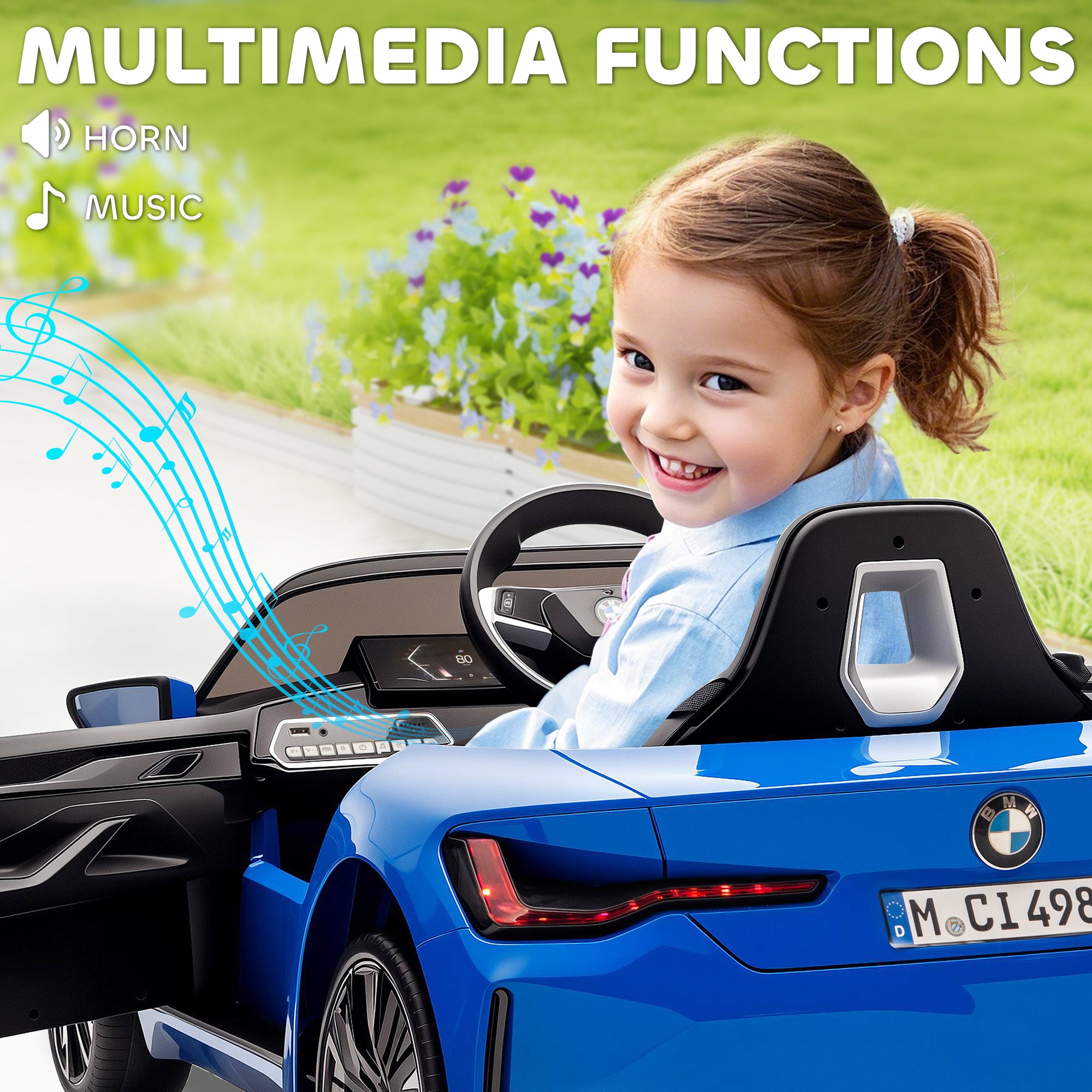 HOMCOM BMW i4 Licensed 12V Kids Electric Ride-On Car