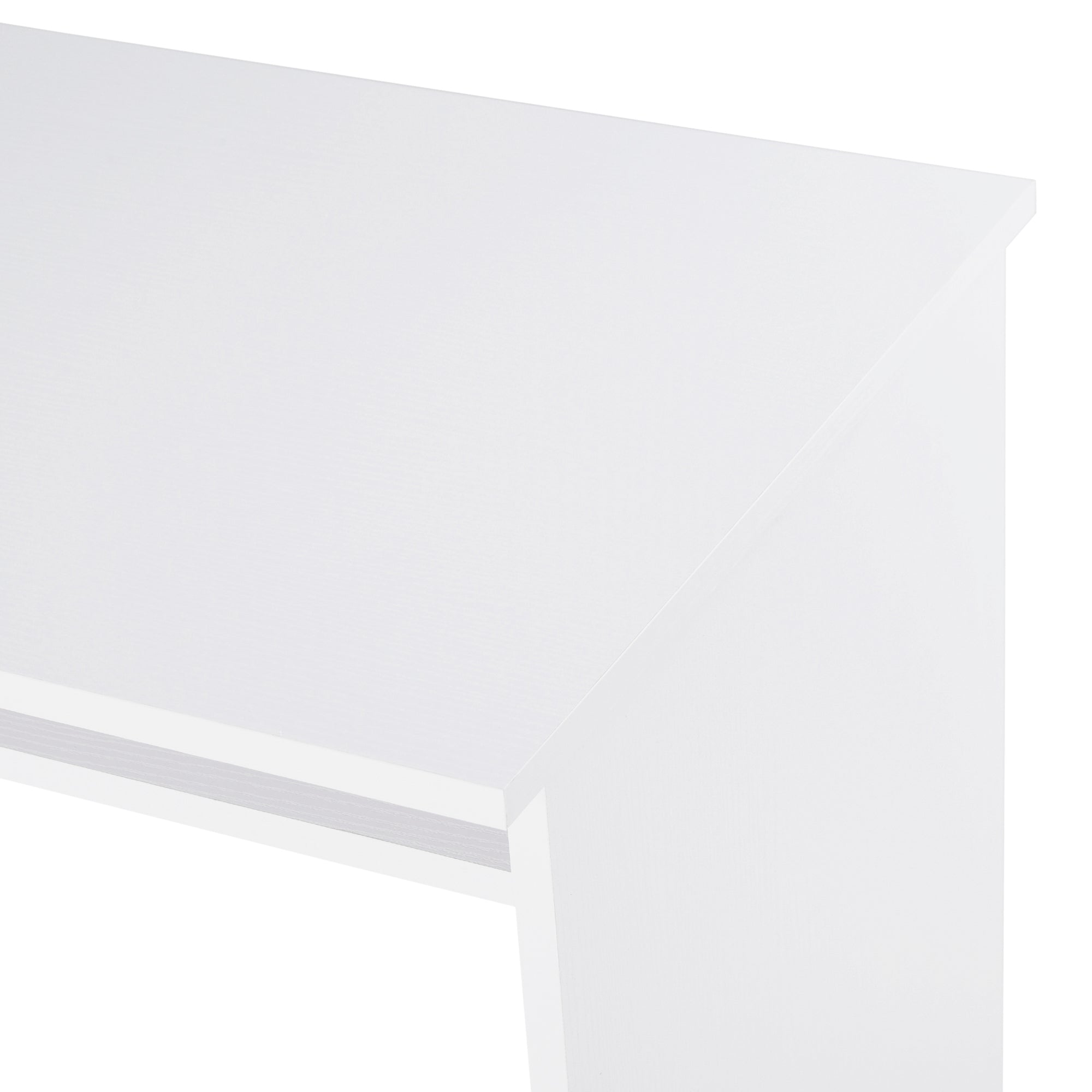 HOMCOM Modern Computer Desk, Home Office Table, Small Writing Desk with Storage Shelf, 90 x 50cm, White Wood Grain