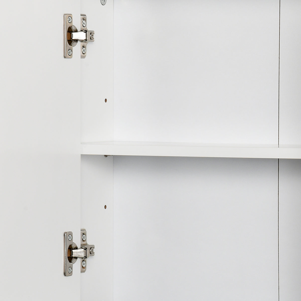 HOMCOM Bathroom Mirror Cabinet Wall Mounted Storage Shelf Bathroom Cupboard Double Door, White