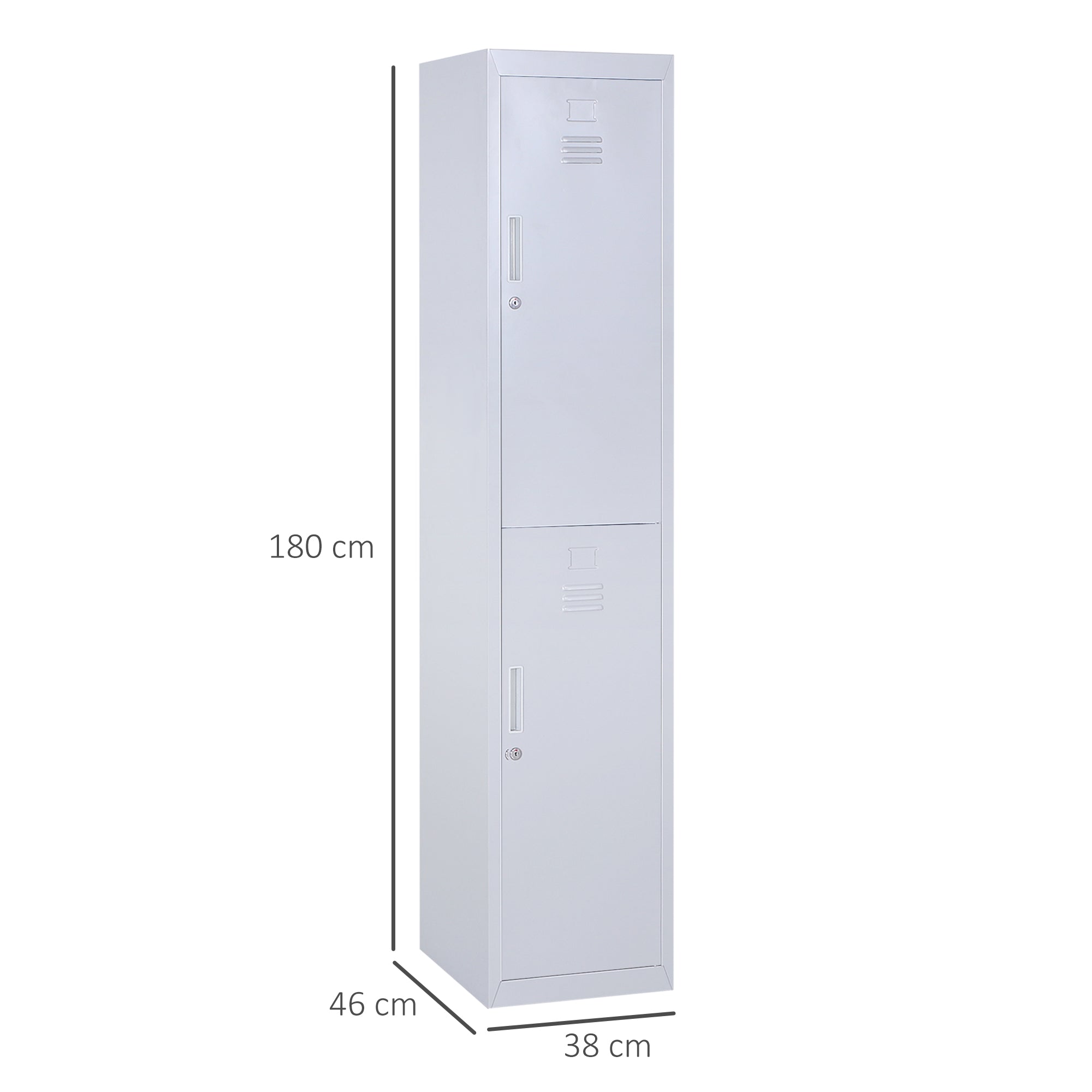 Vinsetto Locker Cabinet Storage Cold Rolled Steel w/ Shelves Vertical Cupboard Grey 38 x 46 x 180 cm - North Peak Garden Furniture