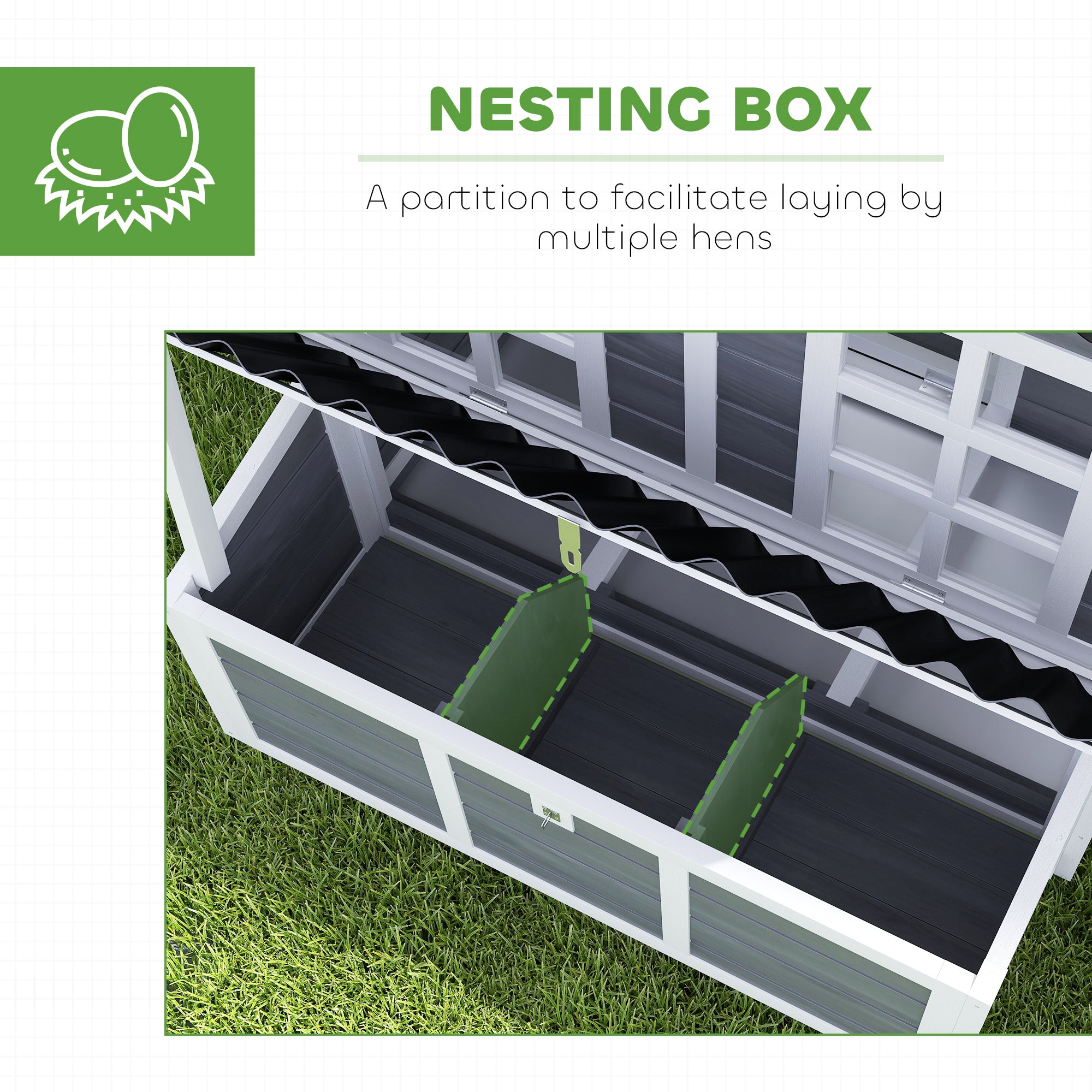 PawHut 2-Piece Wooden Chicken Coop and Run Set, Poultry Run Cage with Nesting Box, Slide-Out Tray, Roof, Perch - North Peak Garden Furniture