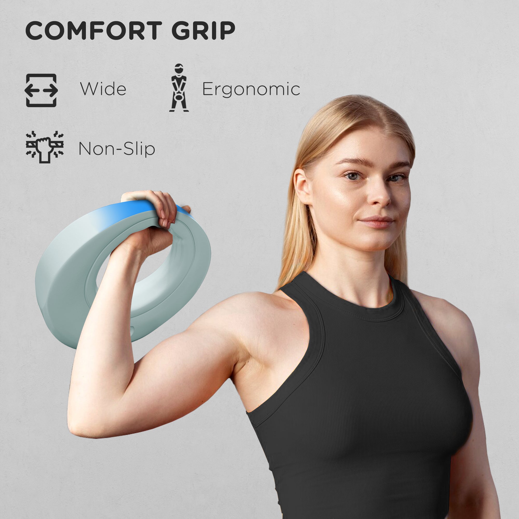 SPORTNOW 6kg Kettlebell, Soft Kettle Bell with Wide Handle for Home Gym Weight Lifting and Strength Training, Light Grey - North Peak Garden Furniture