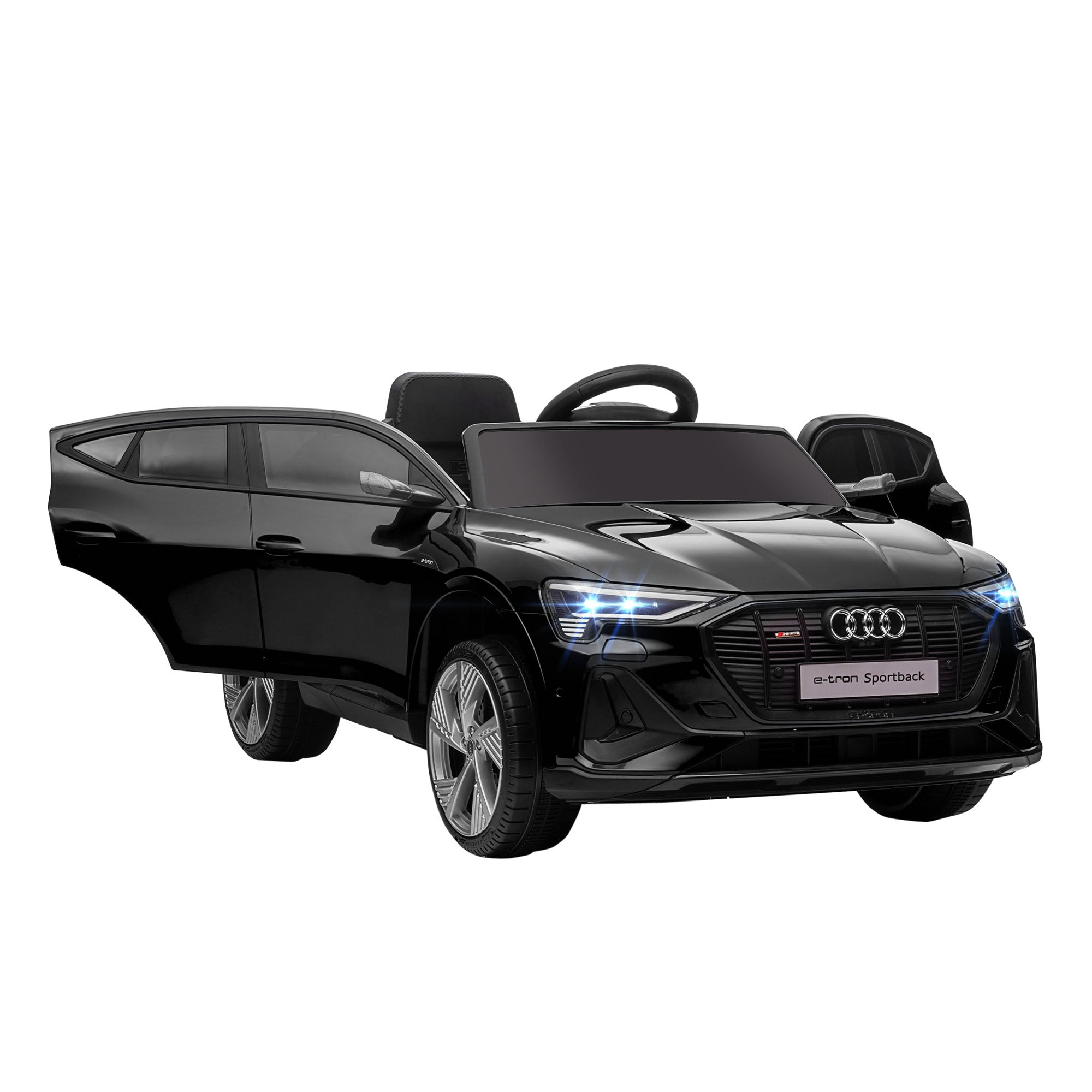 HOMCOM Audi E-tron Licensed 12V Kids Electric Ride On Car with Parental Remote Music Lights MP3 Suspension Wheels for 3-5 Years Black