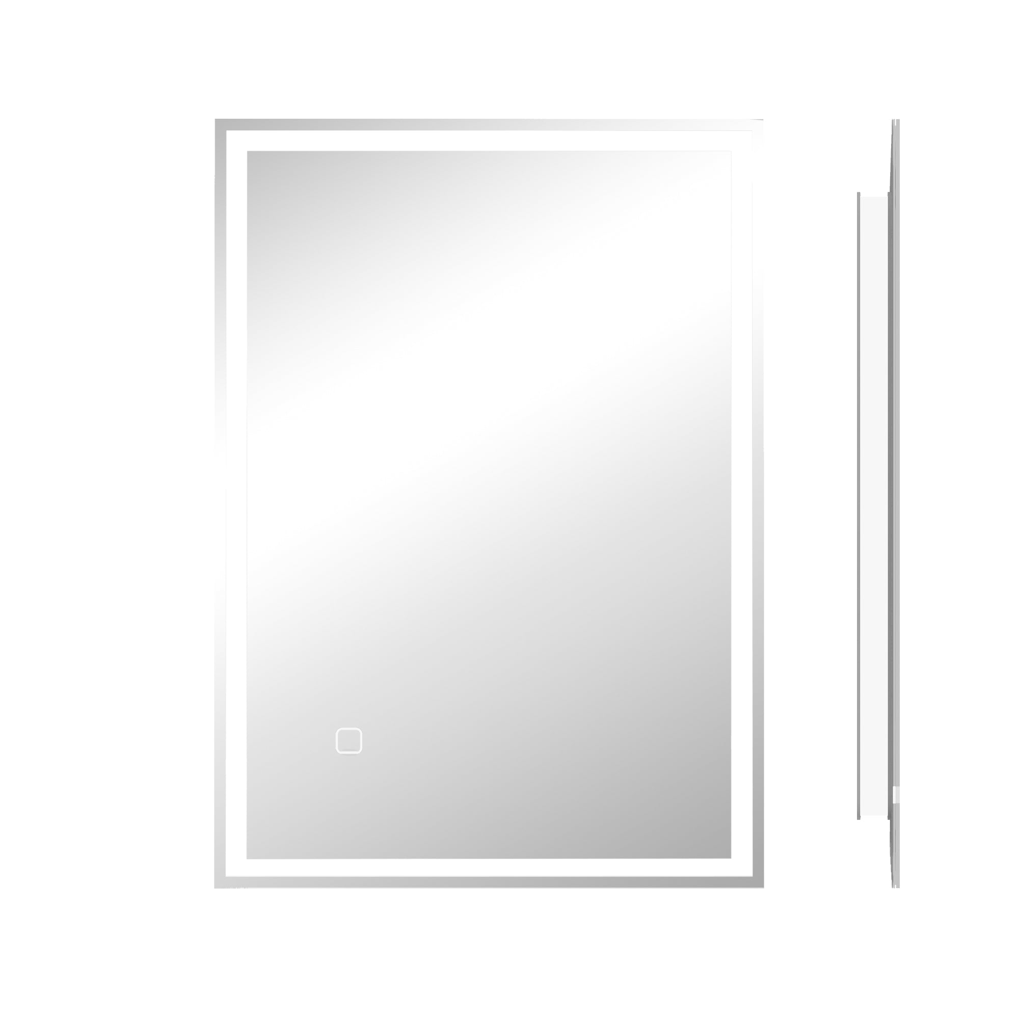 HOMCOM 70 x 50cm LED Bathroom Mirror with Lights, Dimmable Makeup Mirror, Vanity Mirror with 3 Colour, Smart Touch, Anti-Fog - North Peak Garden Furniture