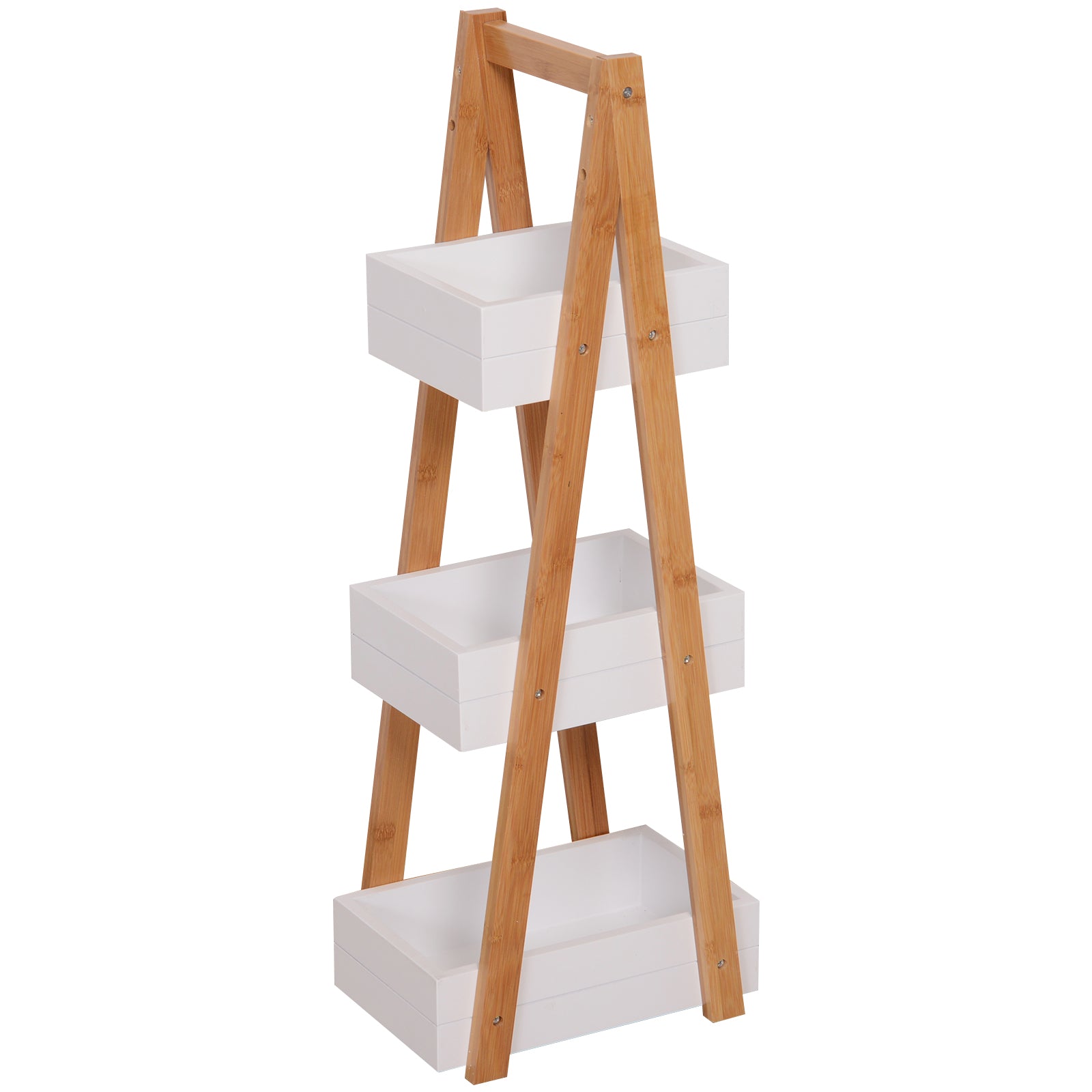 HOMCOM 3 Tier Bathroom Shower Caddy Freestanding Rack Storage Unit Shelf Organiser - North Peak Garden Furniture