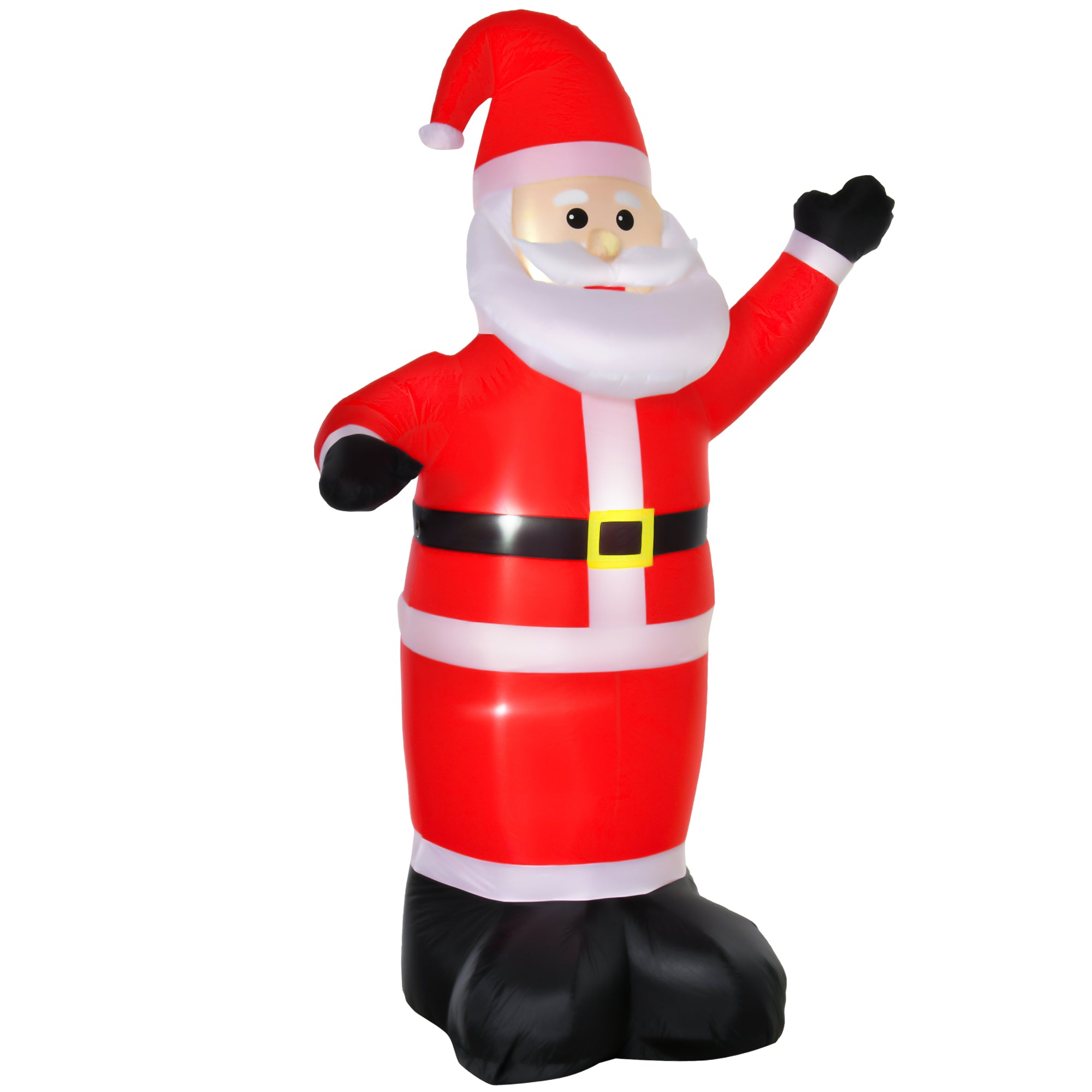 HOMCOM 8ft Inflatable Christmas Santa Claus Xmas Decoration with LED Holiday Air Blown Yard Outdoor Décor - North Peak Garden Furniture