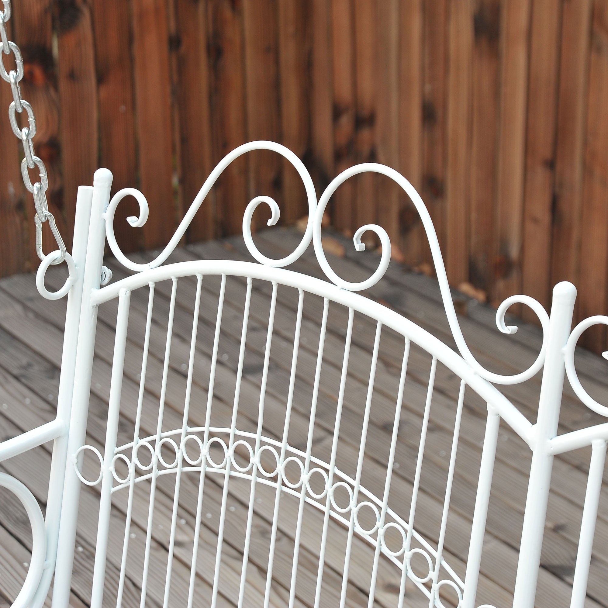 Outsunny Metal 2-Seater Outdoor Garden Swing Bench White